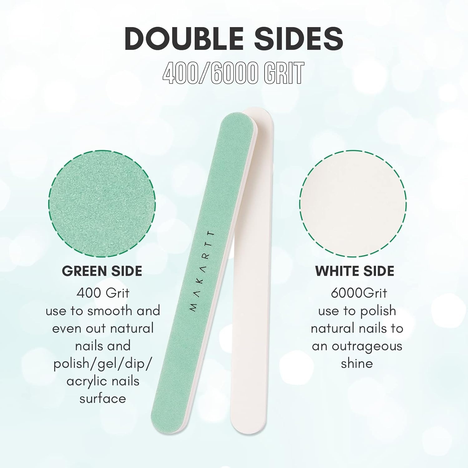 image:imageMakartt Nail Buffer 4006000 Grit Extra Fine Buffer Nail File Nail Buffer and Shine Kit for Natural amp Acrylic Fingernail Easy to Hold Green White 10 Pcs4006000 Grit 10 pcs