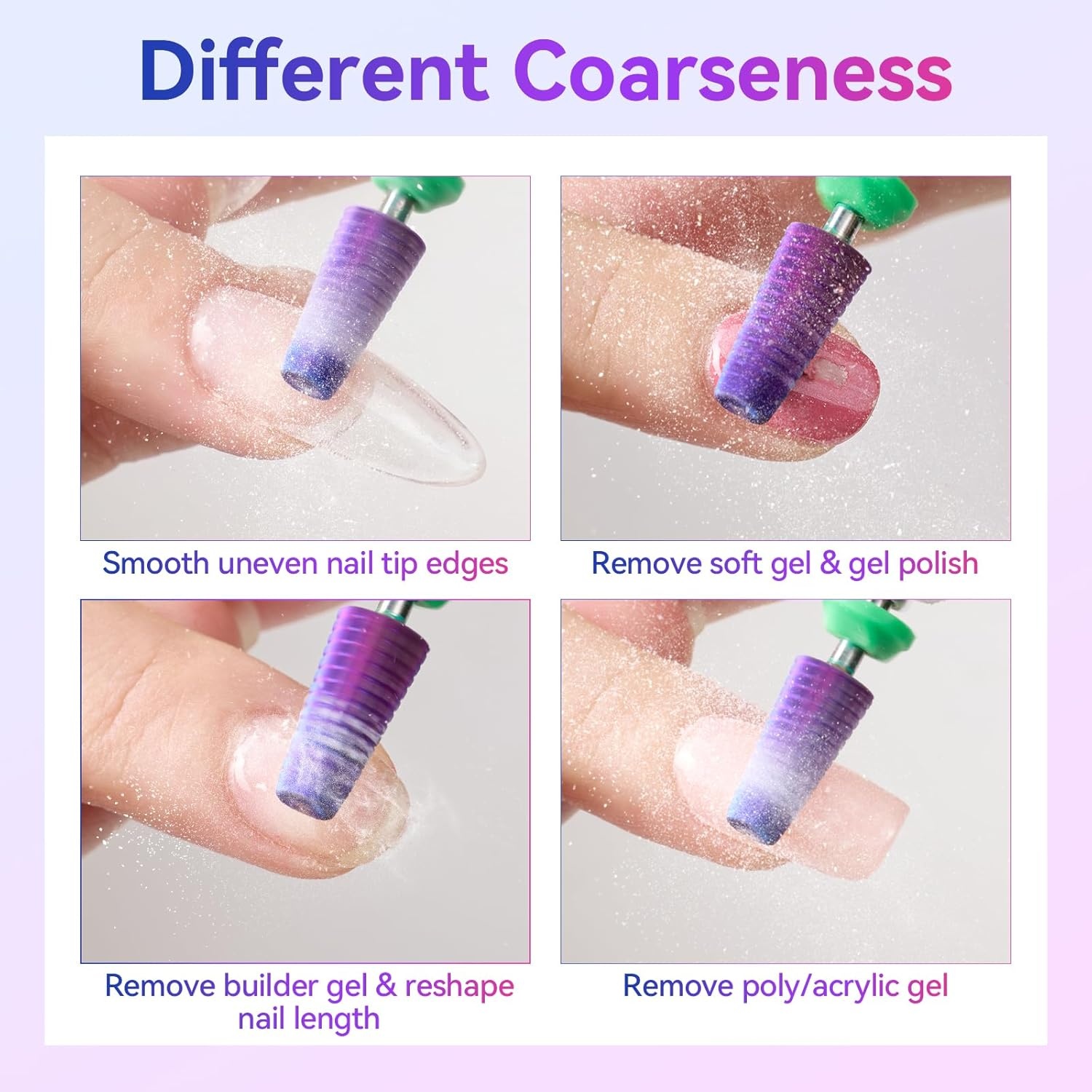 image:imageMakartt Nail Drill Bits10Pcs Dimond Sanding Bit Sets for Nail Drill EFileUpgraded Cuticle Cleaner Nail Bit Kit Tool Bits for Acrylic Nail Art Tools Nails Manicure Nail PrepNail Salon Home DIY Use5 in 1 Nail Drill Bit Purple