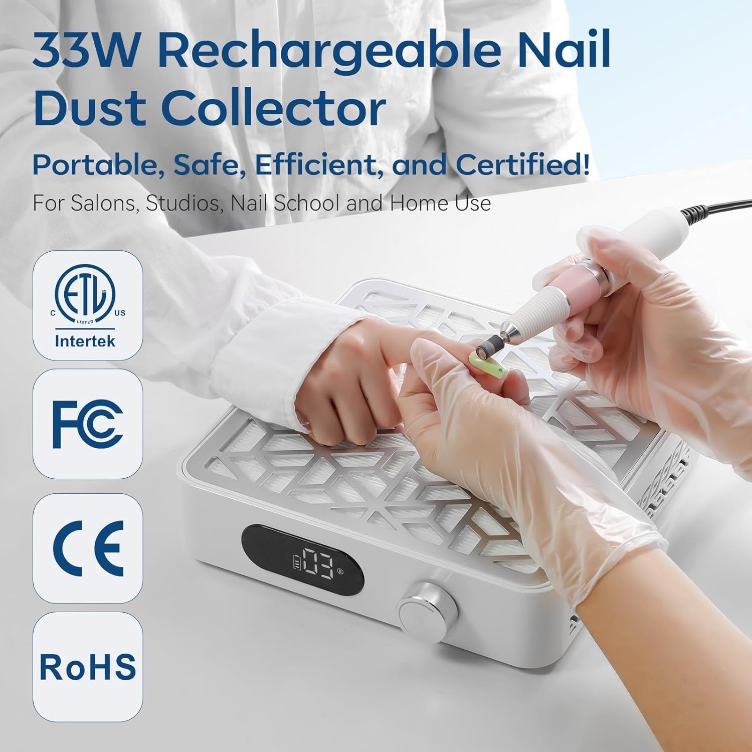 image:imageMakartt Nail Dust Collector Filter G4 HighEfficiency Reusable Nail Dust Extractor Replacement Filter Compatible with Sylvie Plugin amp Sylvee Rechargeable Nail Dust Collector 2PackRechargeable Nail Dust Collectordaccal