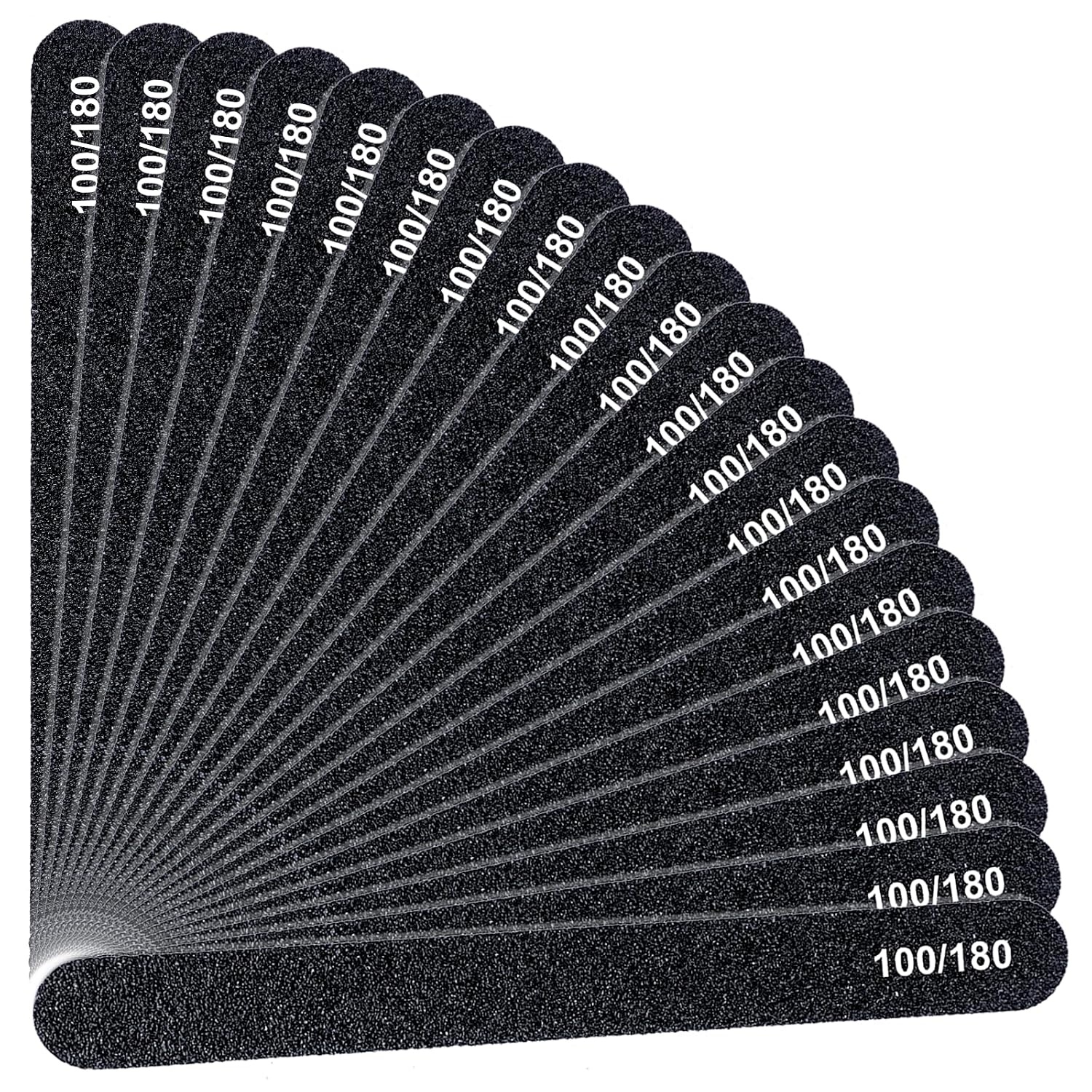 image:imageMakartt Nail File 100180 Grit Emery Boards for Nails 20 Pcs Black Professional Washable Filer Kit for Medium and Gentle Filing Manicure Tools