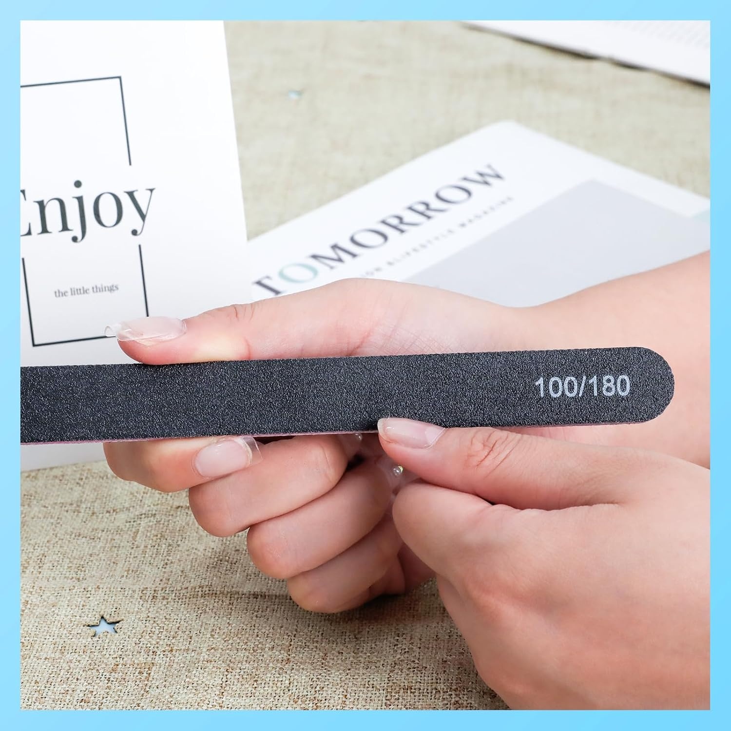 image:imageMakartt Nail File 100180 Grit Emery Boards for Nails 20 Pcs Black Professional Washable Filer Kit for Medium and Gentle Filing Manicure Tools