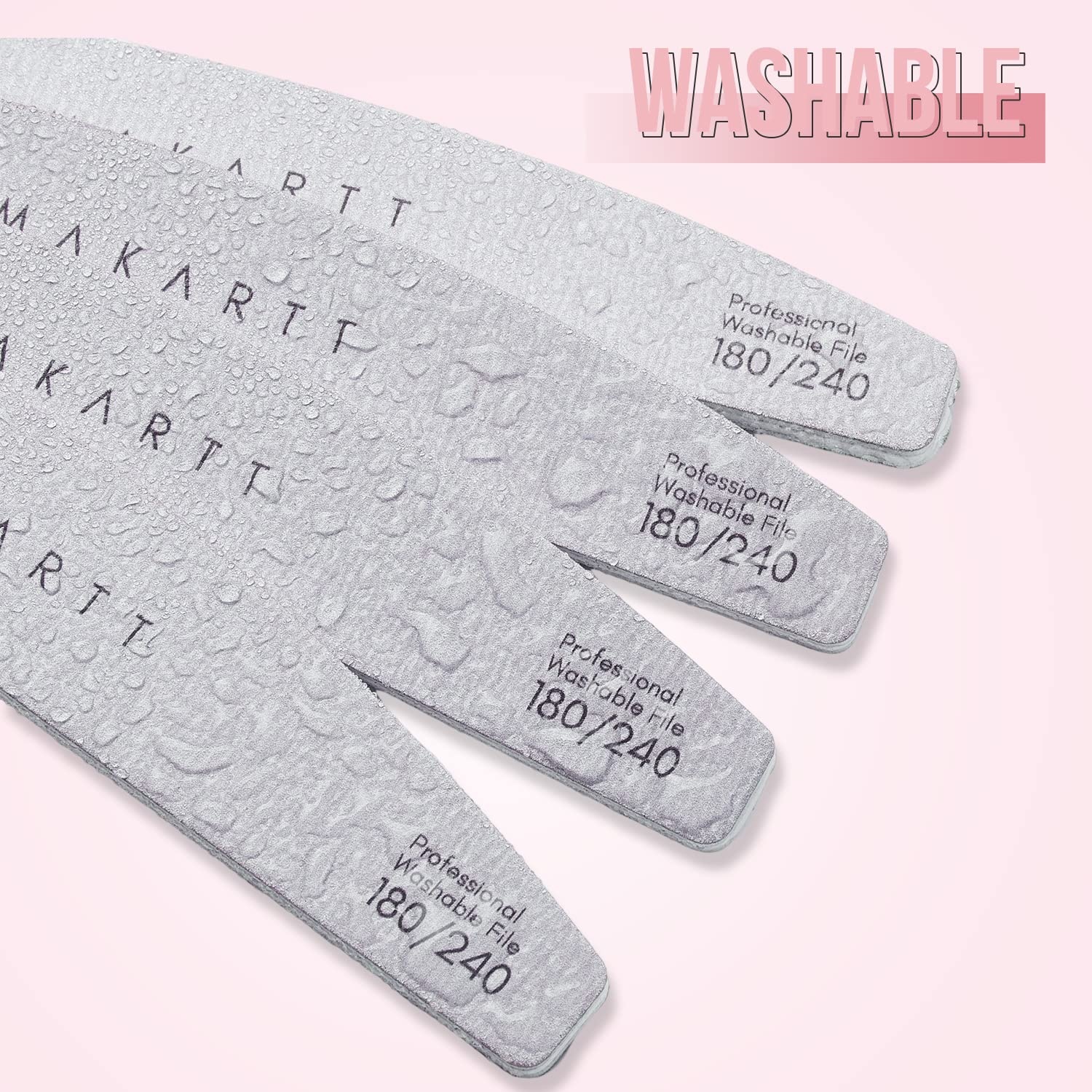 image:imageMakartt Nail File 8080 Grit Emery Boards for Nails 10pcs Professional Washable Doubled Sides Coarse Toenail Filer Heavy Duty for Acrylic and Extension Gel Removal Pedicure Manicure Tools10pcs 180240 Grit nail files
