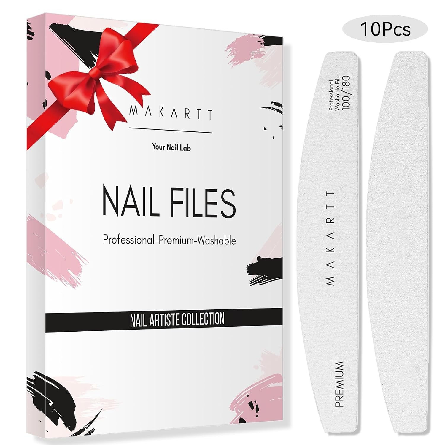 image:imageMakartt Nail File 8080 Grit Emery Boards for Nails 10pcs Professional Washable Doubled Sides Coarse Toenail Filer Heavy Duty for Acrylic and Extension Gel Removal Pedicure Manicure Tools100180 Grit