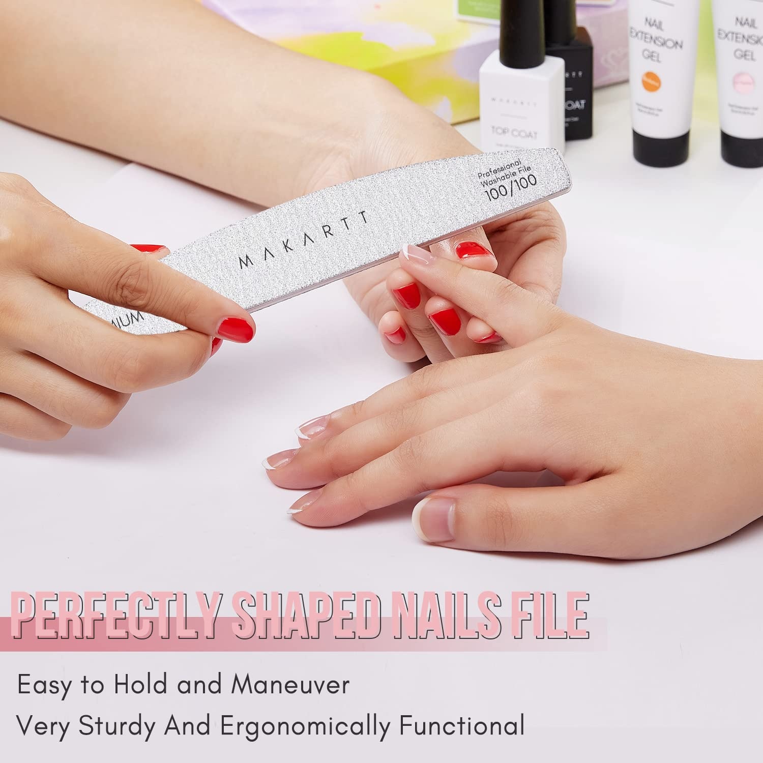 image:imageMakartt Nail File 8080 Grit Emery Boards for Nails 10pcs Professional Washable Doubled Sides Coarse Toenail Filer Heavy Duty for Acrylic and Extension Gel Removal Pedicure Manicure Tools100100 Grit