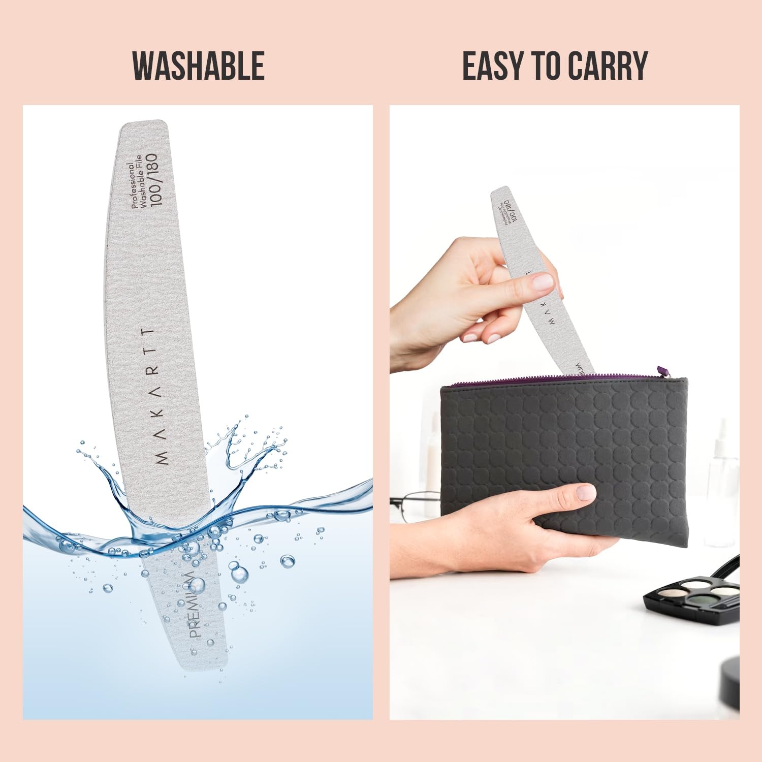 image:imageMakartt Nail File 8080 Grit Emery Boards for Nails 10pcs Professional Washable Doubled Sides Coarse Toenail Filer Heavy Duty for Acrylic and Extension Gel Removal Pedicure Manicure Tools100180 Grit