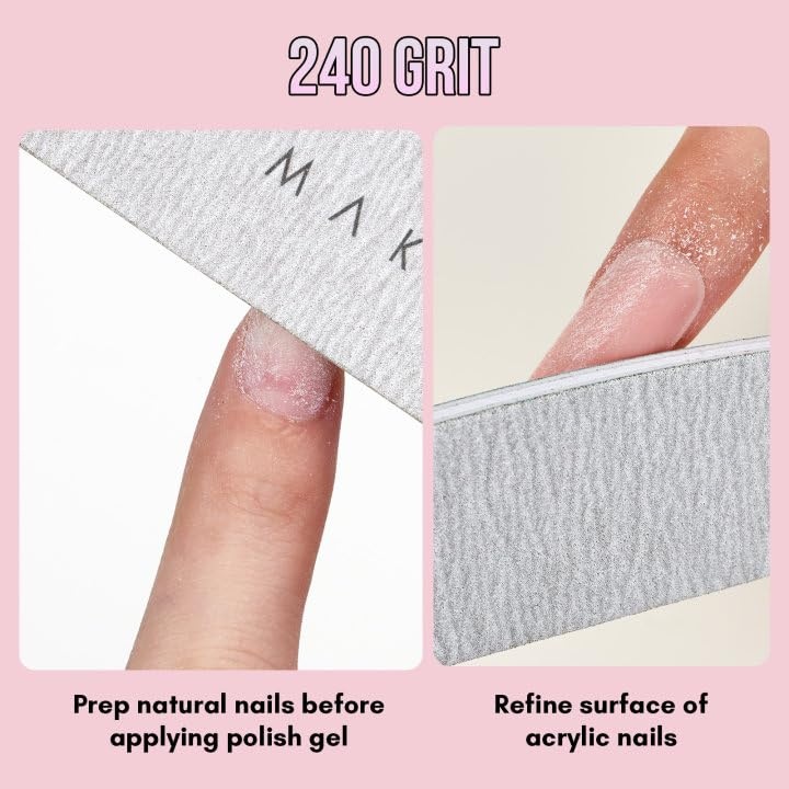 image:imageMakartt Nail File 8080 Grit Emery Boards for Nails 10pcs Professional Washable Doubled Sides Coarse Toenail Filer Heavy Duty for Acrylic and Extension Gel Removal Pedicure Manicure Tools240240 Grit