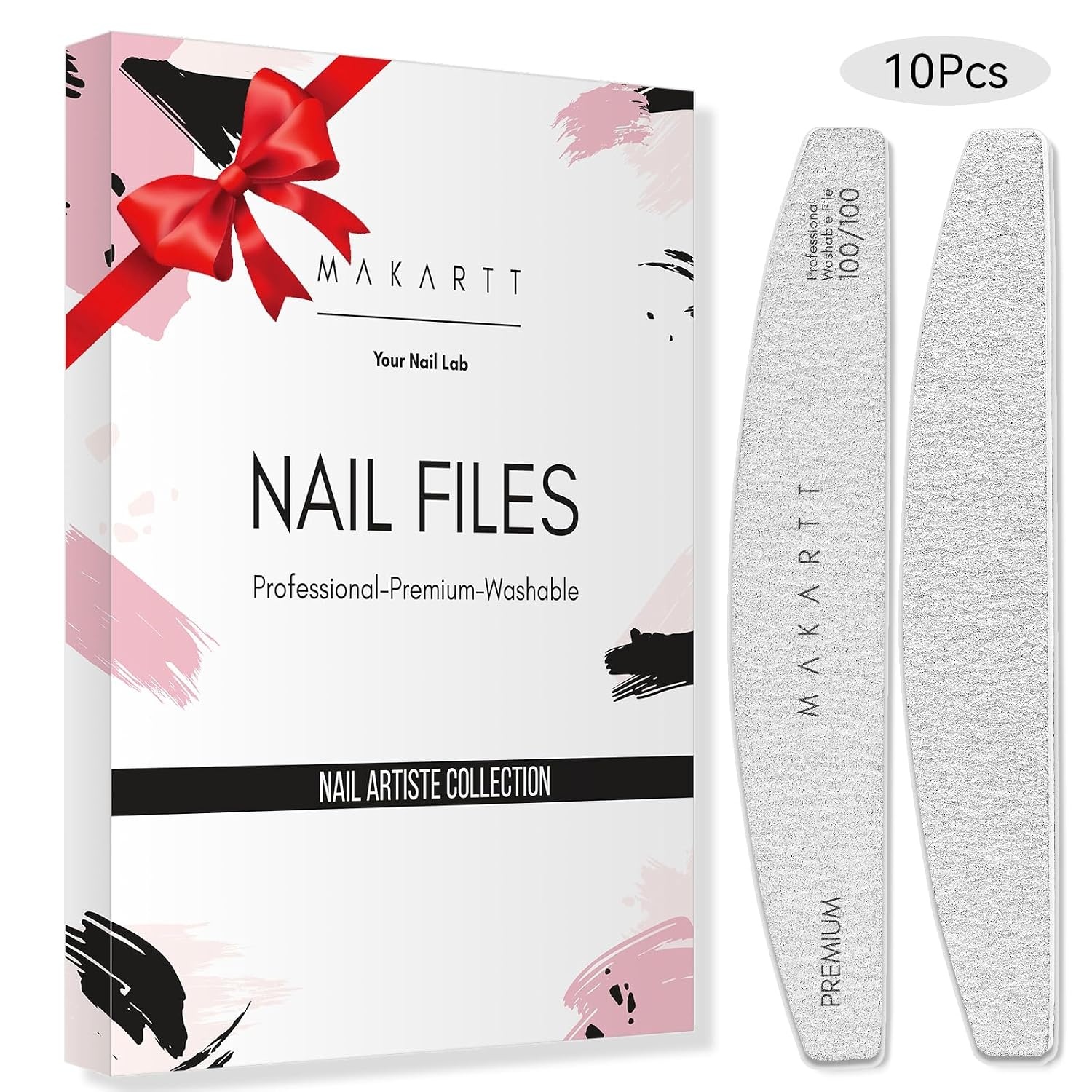 image:imageMakartt Nail File 8080 Grit Emery Boards for Nails 10pcs Professional Washable Doubled Sides Coarse Toenail Filer Heavy Duty for Acrylic and Extension Gel Removal Pedicure Manicure Tools100100 Grit