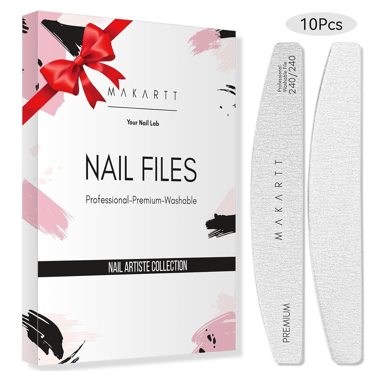 image:imageMakartt Nail File 8080 Grit Emery Boards for Nails 10pcs Professional Washable Doubled Sides Coarse Toenail Filer Heavy Duty for Acrylic and Extension Gel Removal Pedicure Manicure Tools240240 Grit