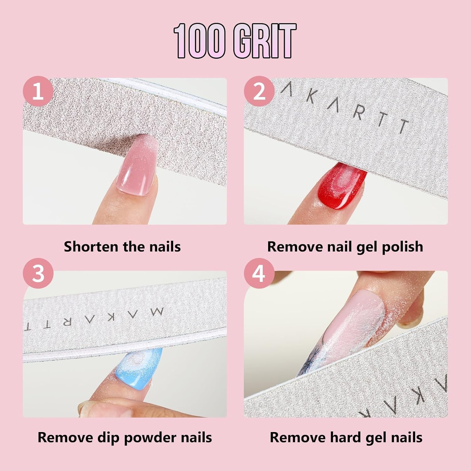 image:imageMakartt Nail File 8080 Grit Emery Boards for Nails 10pcs Professional Washable Doubled Sides Coarse Toenail Filer Heavy Duty for Acrylic and Extension Gel Removal Pedicure Manicure Tools100100 Grit