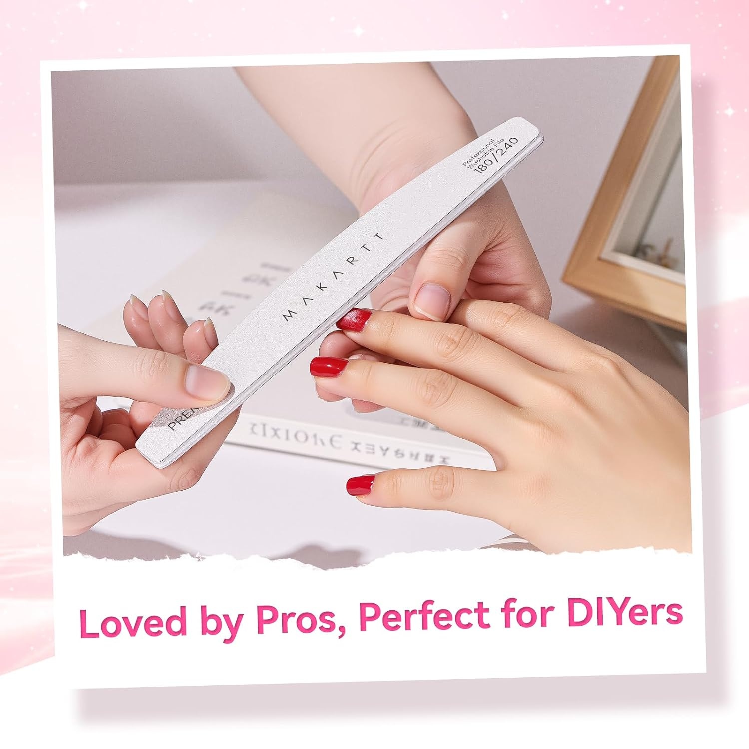 image:imageMakartt Nail File 8080 Grit Emery Boards for Nails 10pcs Professional Washable Doubled Sides Coarse Toenail Filer Heavy Duty for Acrylic and Extension Gel Removal Pedicure Manicure Tools20pcsNail File 180240 Grit