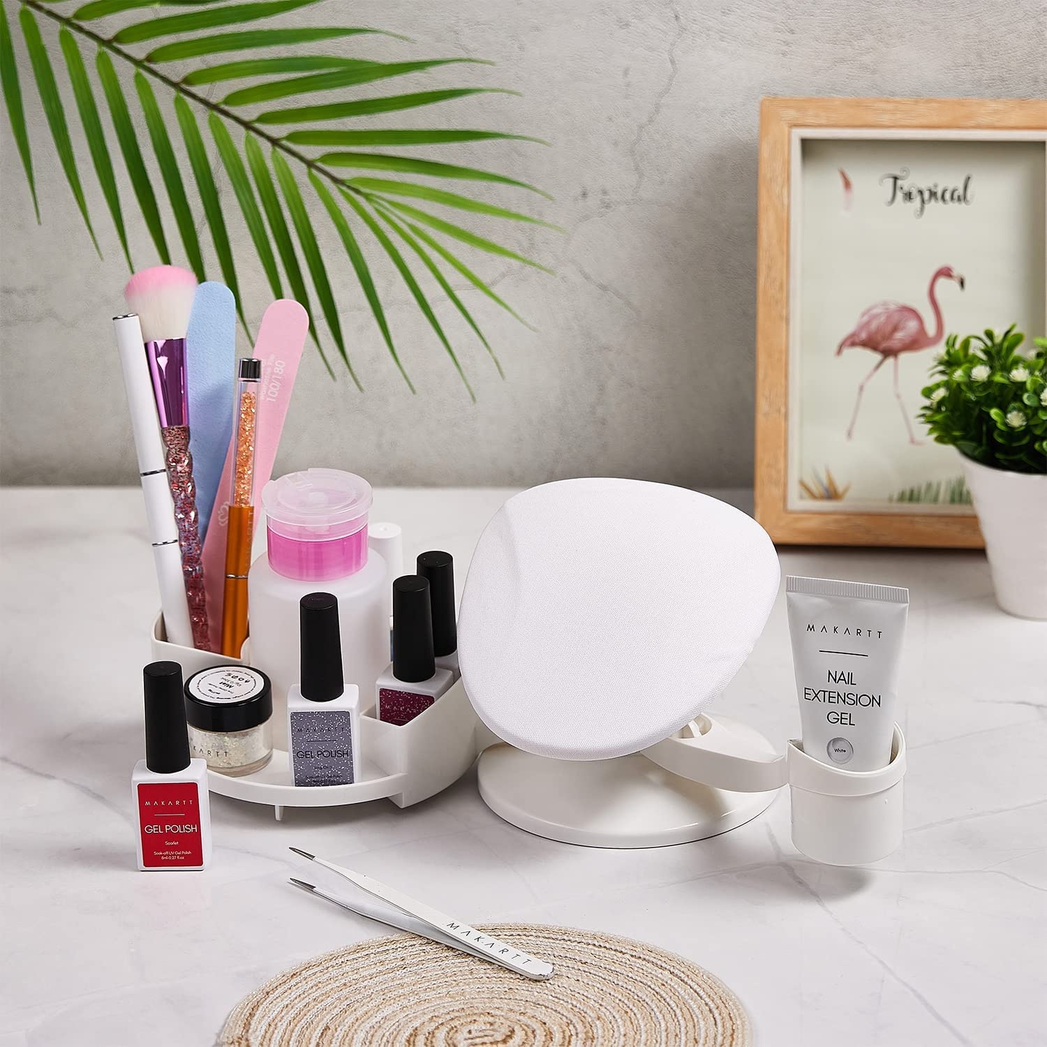 image:imageMakartt Nail Stand Hand Rest for Nails Manicure Supplies with Multi Angle amp Polish Trays Foot Station Supply for Salon Home DIY