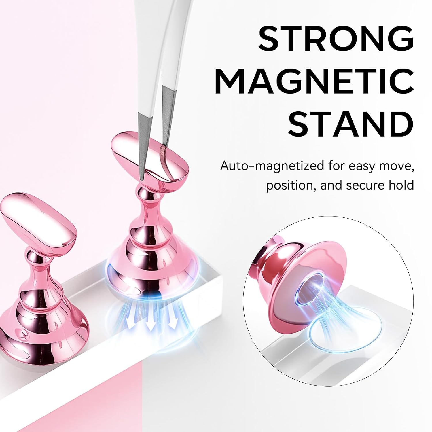 image:imageMakartt Nail Stand Press On Nails Stand Display Practice Art Magnetic Fake Nail Holder for Painting Nails Stand for False Nail Designs with Doublesided Tape for Home DIY Beginner Salon SuppliesPink10pcs