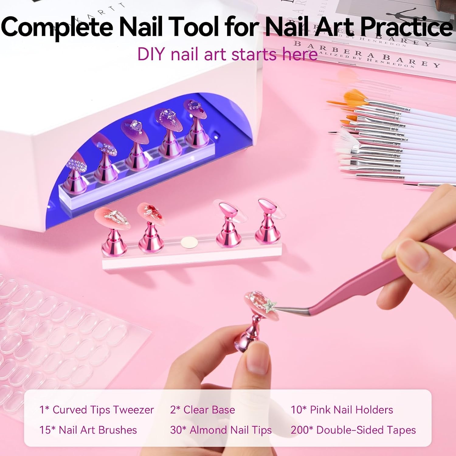 image:imageMakartt Nail Stand Press On Nails Stand Display Practice Art Magnetic Fake Nail Holder for Painting Nails Stand for False Nail Designs with Doublesided Tape for Home DIY Beginner Salon Suppliespurely white