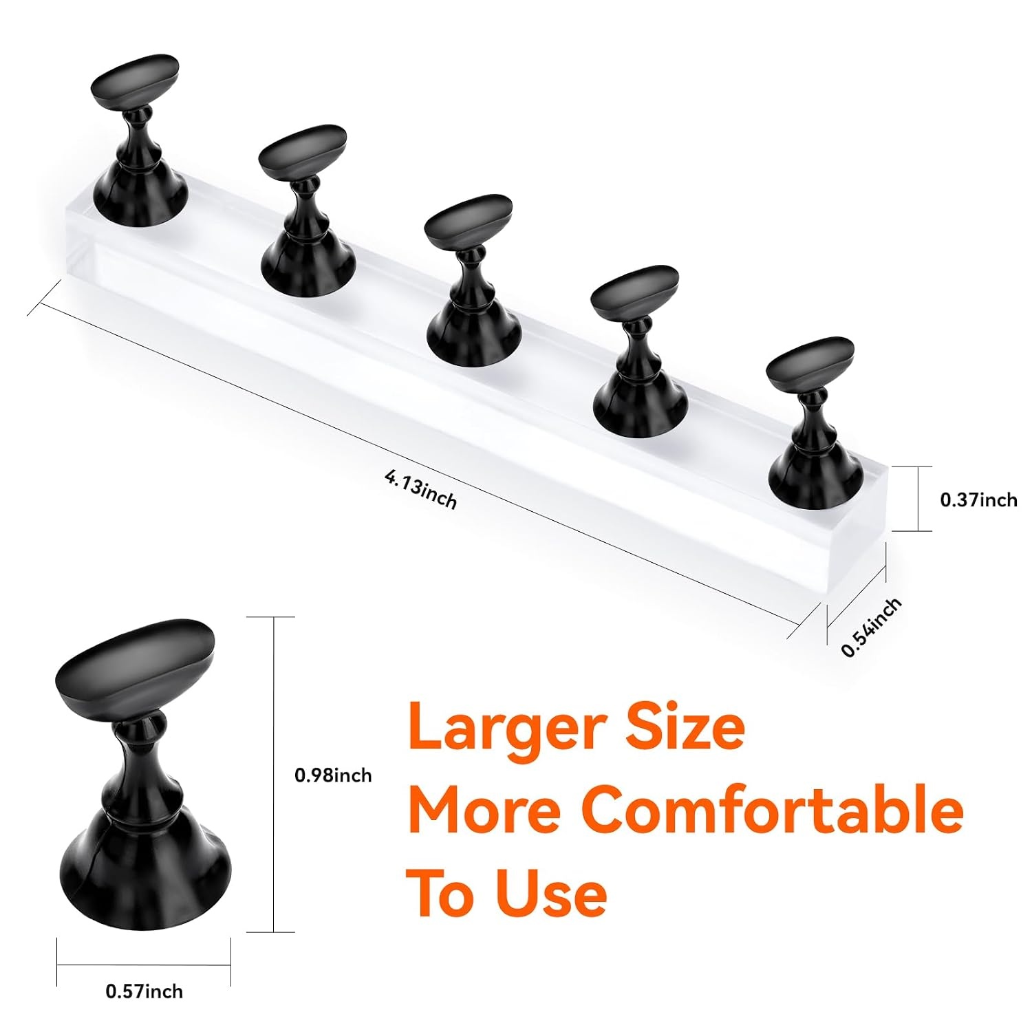 image:imageMakartt Nail Stand Press On Nails Stand Display Practice Art Magnetic Fake Nail Holder for Painting Nails Stand for False Nail Designs with Doublesided Tape for Home DIY Beginner Salon SuppliesWhiteBlack