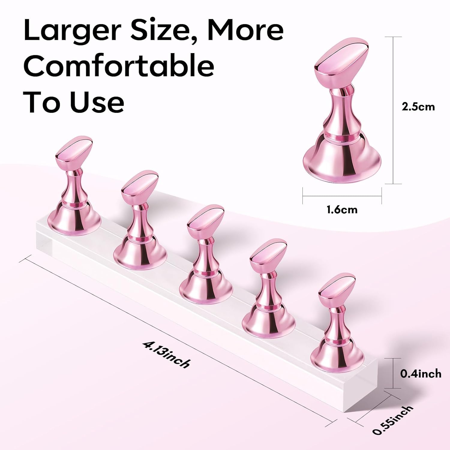 image:imageMakartt Nail Stand Press On Nails Stand Display Practice Art Magnetic Fake Nail Holder for Painting Nails Stand for False Nail Designs with Doublesided Tape for Home DIY Beginner Salon SuppliesPink10pcs
