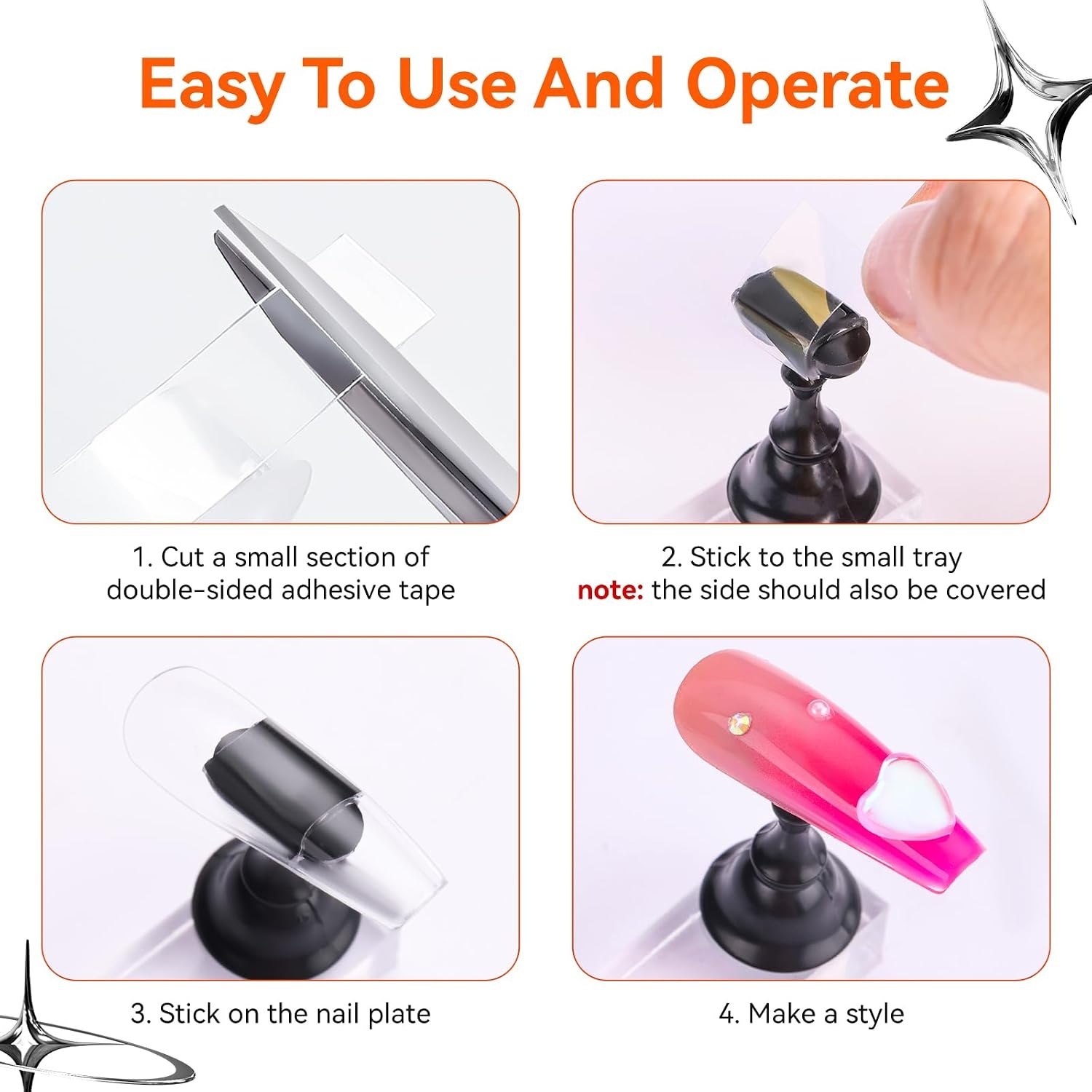 image:imageMakartt Nail Stand Press On Nails Stand Display Practice Art Magnetic Fake Nail Holder for Painting Nails Stand for False Nail Designs with Doublesided Tape for Home DIY Beginner Salon SuppliesWhiteBlack