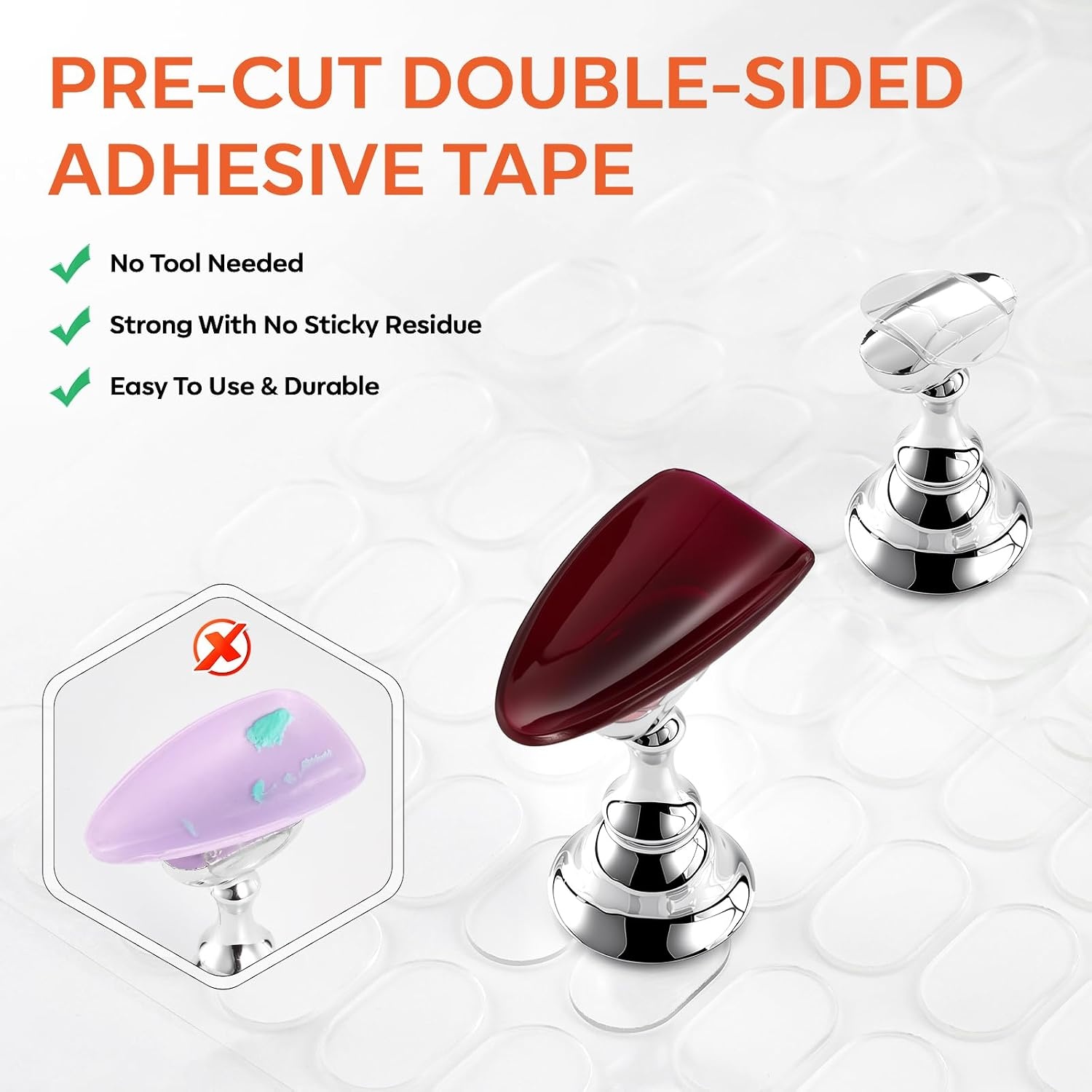 image:imageMakartt Nail Stand Press On Nails Stand Display Practice Art Magnetic Fake Nail Holder for Painting Nails Stand for False Nail Designs with Doublesided Tape for Home DIY Beginner Salon SuppliesSilver Metal