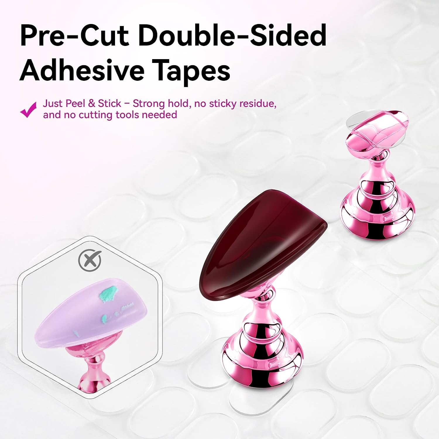 image:imageMakartt Nail Stand Press On Nails Stand Display Practice Art Magnetic Fake Nail Holder for Painting Nails Stand for False Nail Designs with Doublesided Tape for Home DIY Beginner Salon Suppliespurely white
