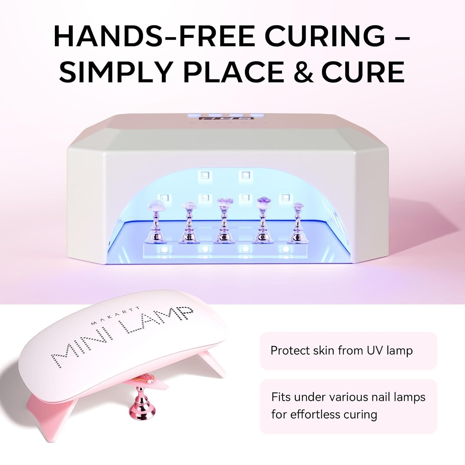 image:imageMakartt Nail Stand Press On Nails Stand Display Practice Art Magnetic Fake Nail Holder for Painting Nails Stand for False Nail Designs with Doublesided Tape for Home DIY Beginner Salon SuppliesPink5pcs