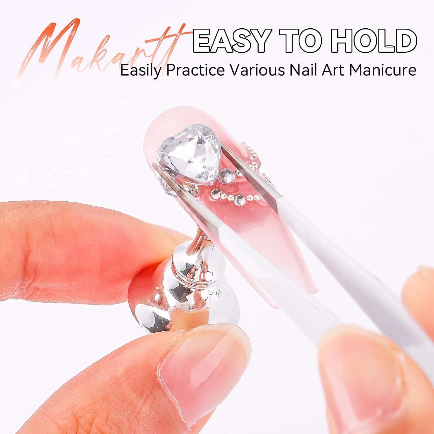image:imageMakartt Nail Stand Press On Nails Stand Display Practice Art Magnetic Fake Nail Holder for Painting Nails Stand for False Nail Designs with Doublesided Tape for Home DIY Beginner Salon SuppliesSilver