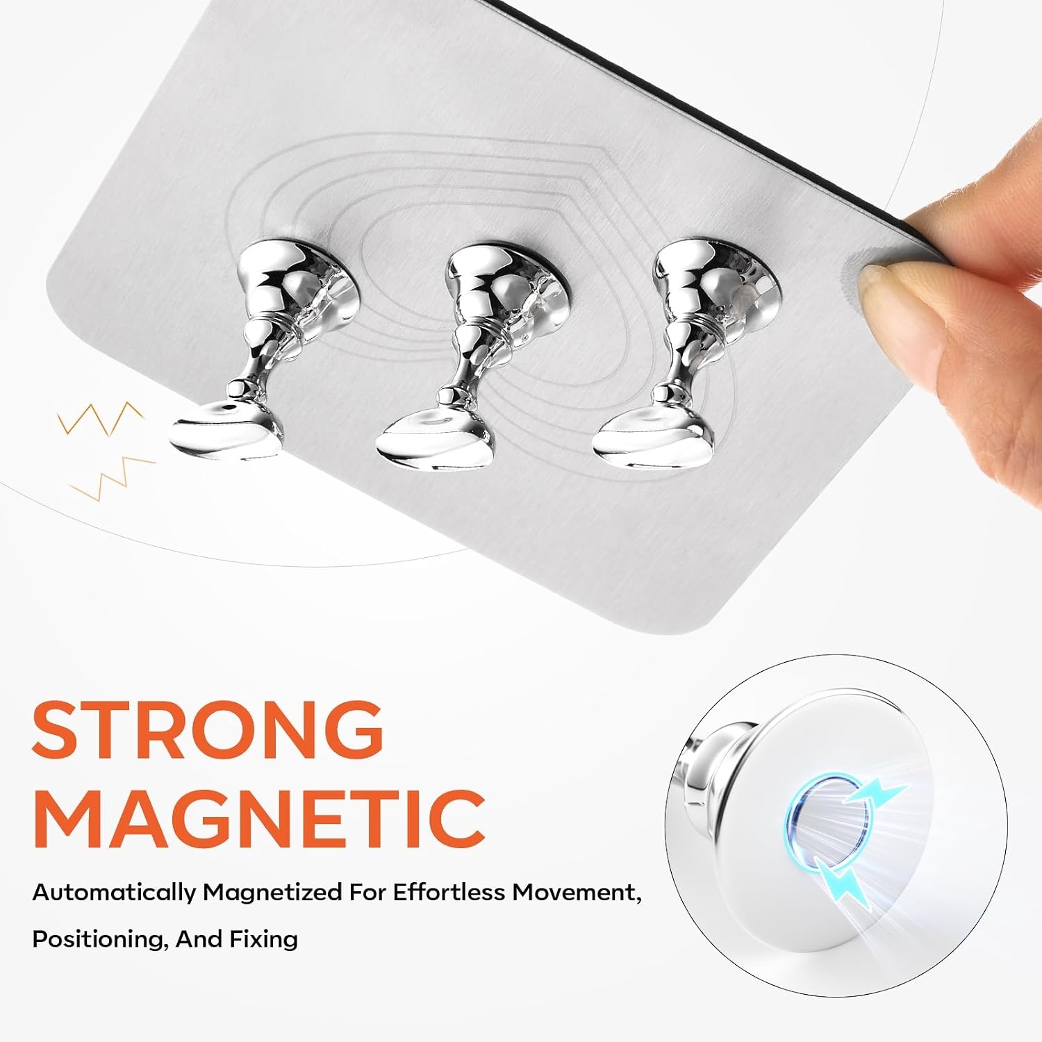 image:imageMakartt Nail Stand Press On Nails Stand Display Practice Art Magnetic Fake Nail Holder for Painting Nails Stand for False Nail Designs with Doublesided Tape for Home DIY Beginner Salon SuppliesSilver Metal