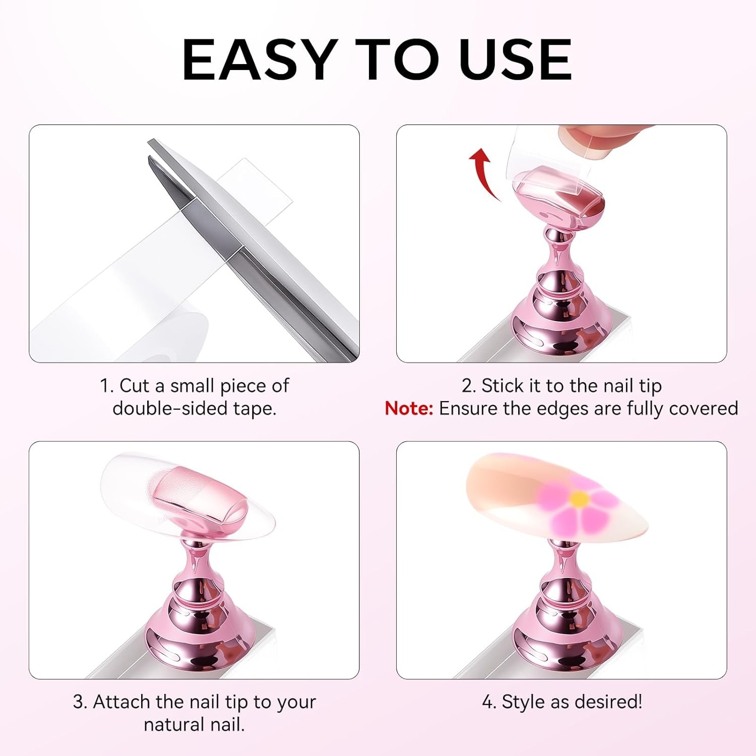 image:imageMakartt Nail Stand Press On Nails Stand Display Practice Art Magnetic Fake Nail Holder for Painting Nails Stand for False Nail Designs with Doublesided Tape for Home DIY Beginner Salon SuppliesPink5pcs