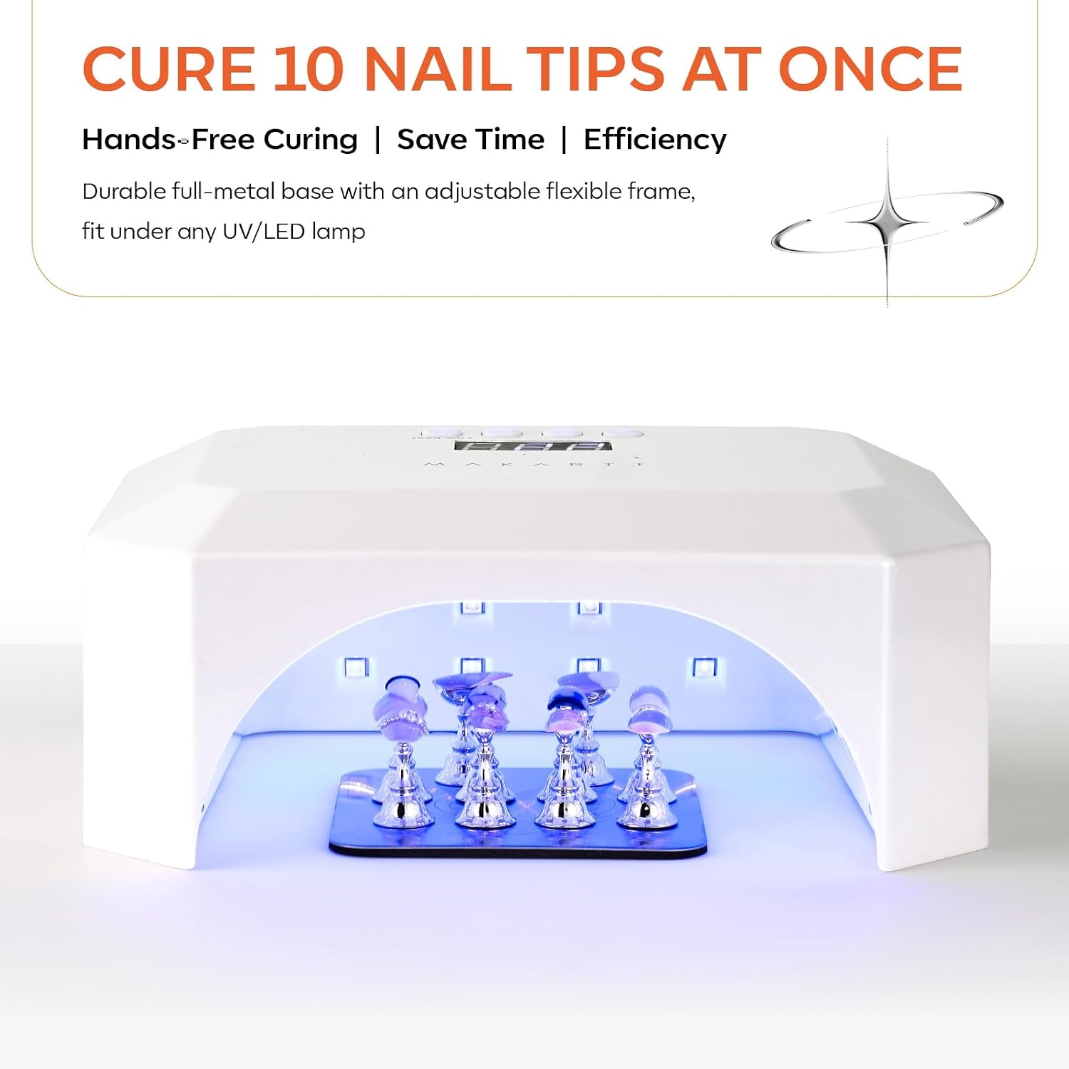 image:imageMakartt Nail Stand Press On Nails Stand Display Practice Art Magnetic Fake Nail Holder for Painting Nails Stand for False Nail Designs with Doublesided Tape for Home DIY Beginner Salon SuppliesSilver Metal