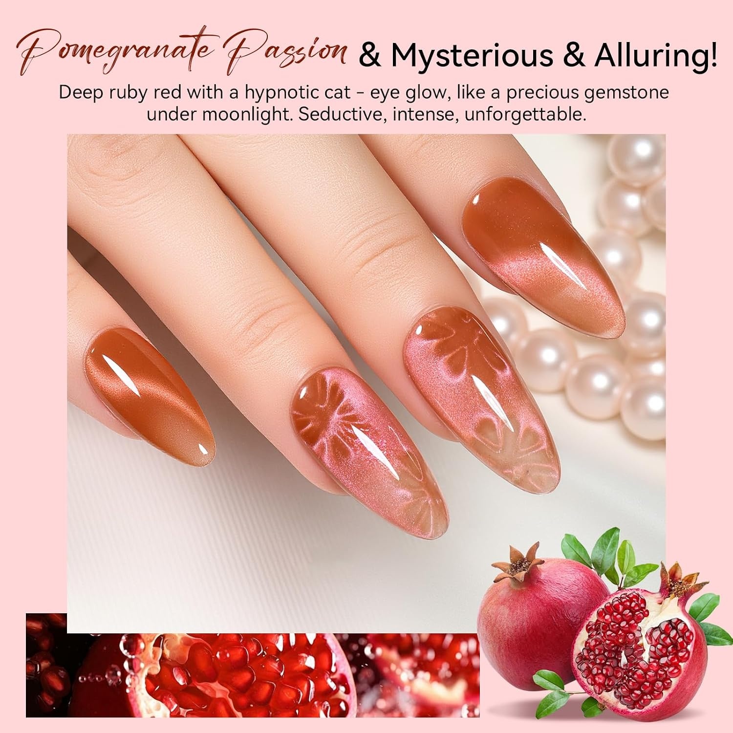 image:imageMakartt Pearl Gel Nail Polish Set 15ml One NDone 6 Colors Shimmer Mermaid Glitter UV Gel Polish Soak Off HighGloss SalonGrade Nail Art Manicure DIY Salon Home Nebula SpectrumPomegranate