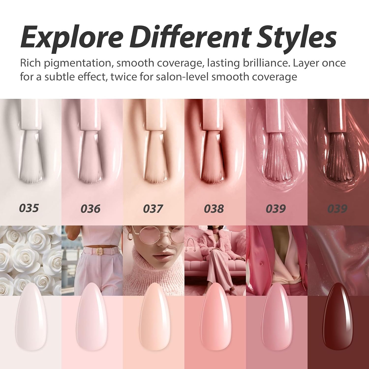 image:imageMakartt Pearl Gel Nail Polish Set 15ml One NDone 6 Colors Shimmer Mermaid Glitter UV Gel Polish Soak Off HighGloss SalonGrade Nail Art Manicure DIY Salon Home Nebula SpectrumCozy Mocha Blend