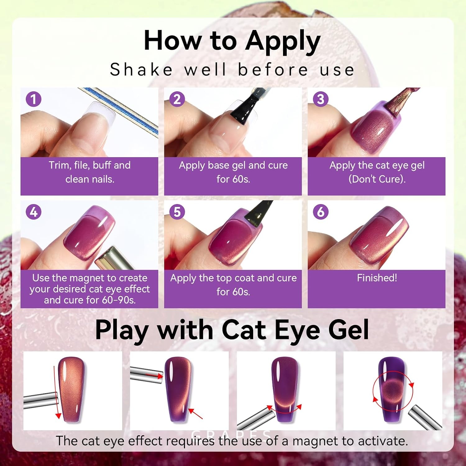 image:imageMakartt Pearl Gel Nail Polish Set 15ml One NDone 6 Colors Shimmer Mermaid Glitter UV Gel Polish Soak Off HighGloss SalonGrade Nail Art Manicure DIY Salon Home Nebula SpectrumLady Finger Grape