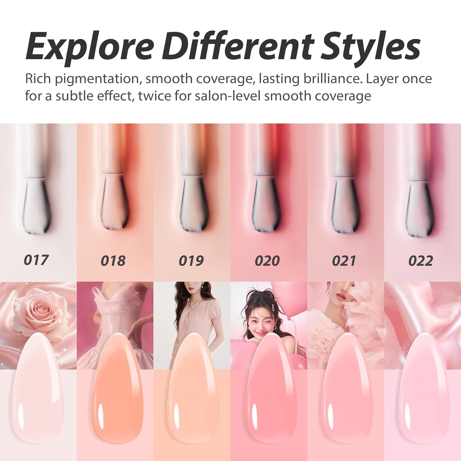image:imageMakartt Pearl Gel Nail Polish Set 15ml One NDone 6 Colors Shimmer Mermaid Glitter UV Gel Polish Soak Off HighGloss SalonGrade Nail Art Manicure DIY Salon Home Nebula SpectrumEveryday Pink Glow