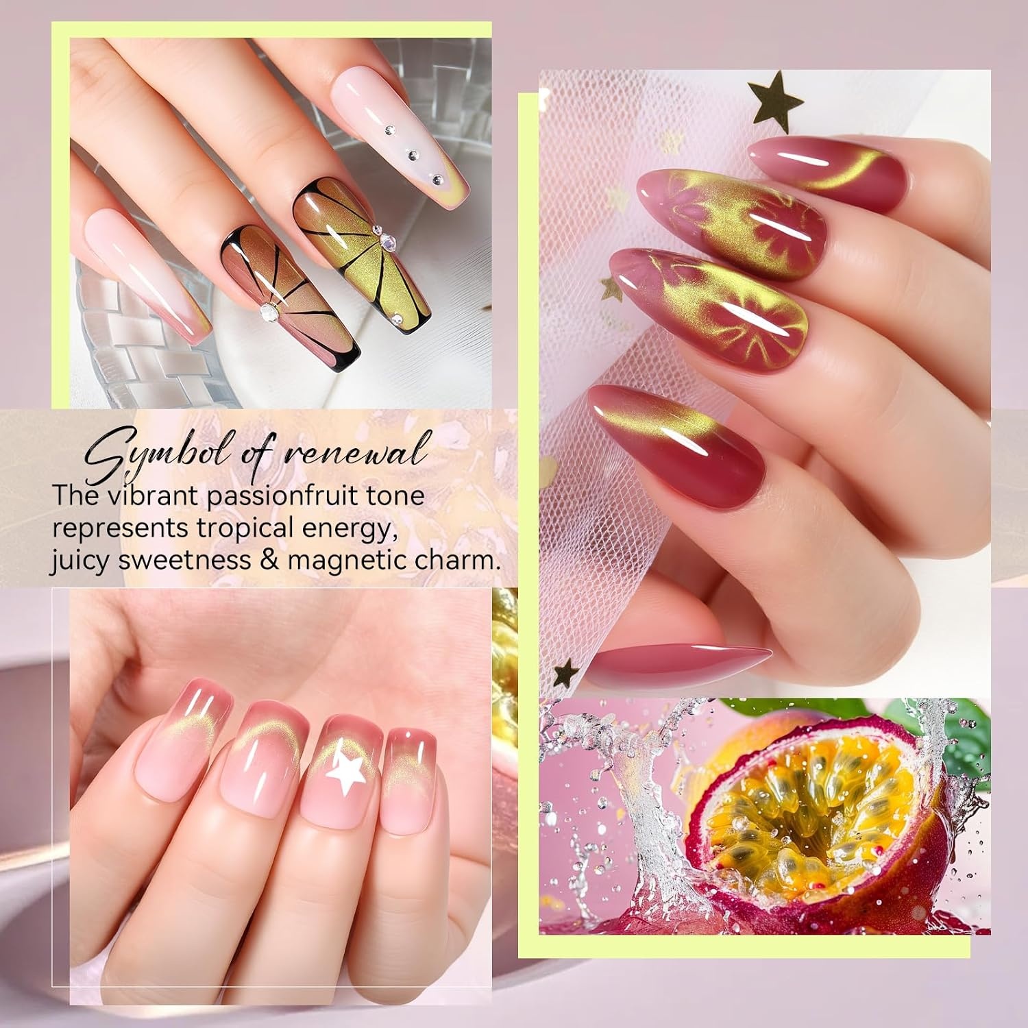 image:imageMakartt Pearl Gel Nail Polish Set 15ml One NDone 6 Colors Shimmer Mermaid Glitter UV Gel Polish Soak Off HighGloss SalonGrade Nail Art Manicure DIY Salon Home Nebula SpectrumPassion Fruit