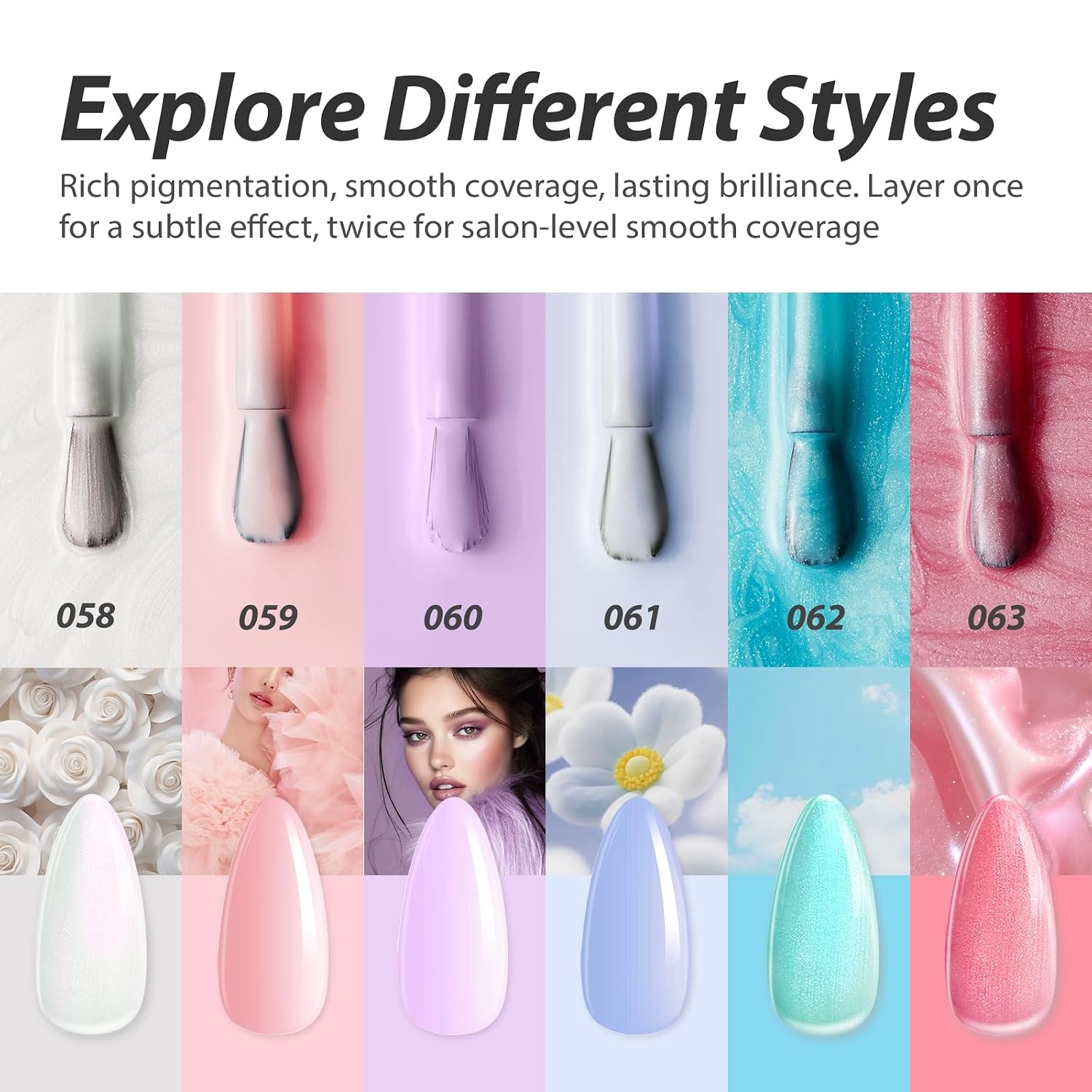 image:imageMakartt Pearl Gel Nail Polish Set 15ml One NDone 6 Colors Shimmer Mermaid Glitter UV Gel Polish Soak Off HighGloss SalonGrade Nail Art Manicure DIY Salon Home Nebula SpectrumSpring in Bergen