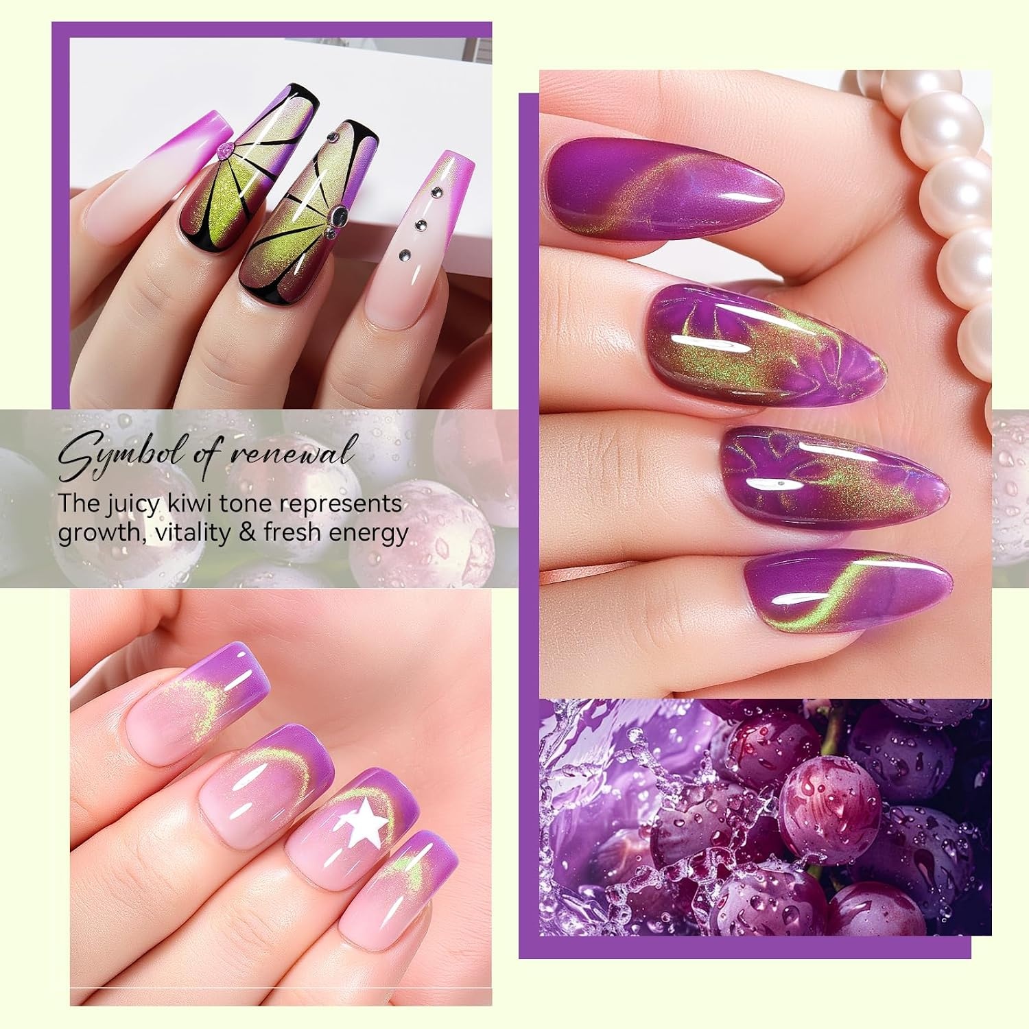 image:imageMakartt Pearl Gel Nail Polish Set 15ml One NDone 6 Colors Shimmer Mermaid Glitter UV Gel Polish Soak Off HighGloss SalonGrade Nail Art Manicure DIY Salon Home Nebula SpectrumLady Finger Grape