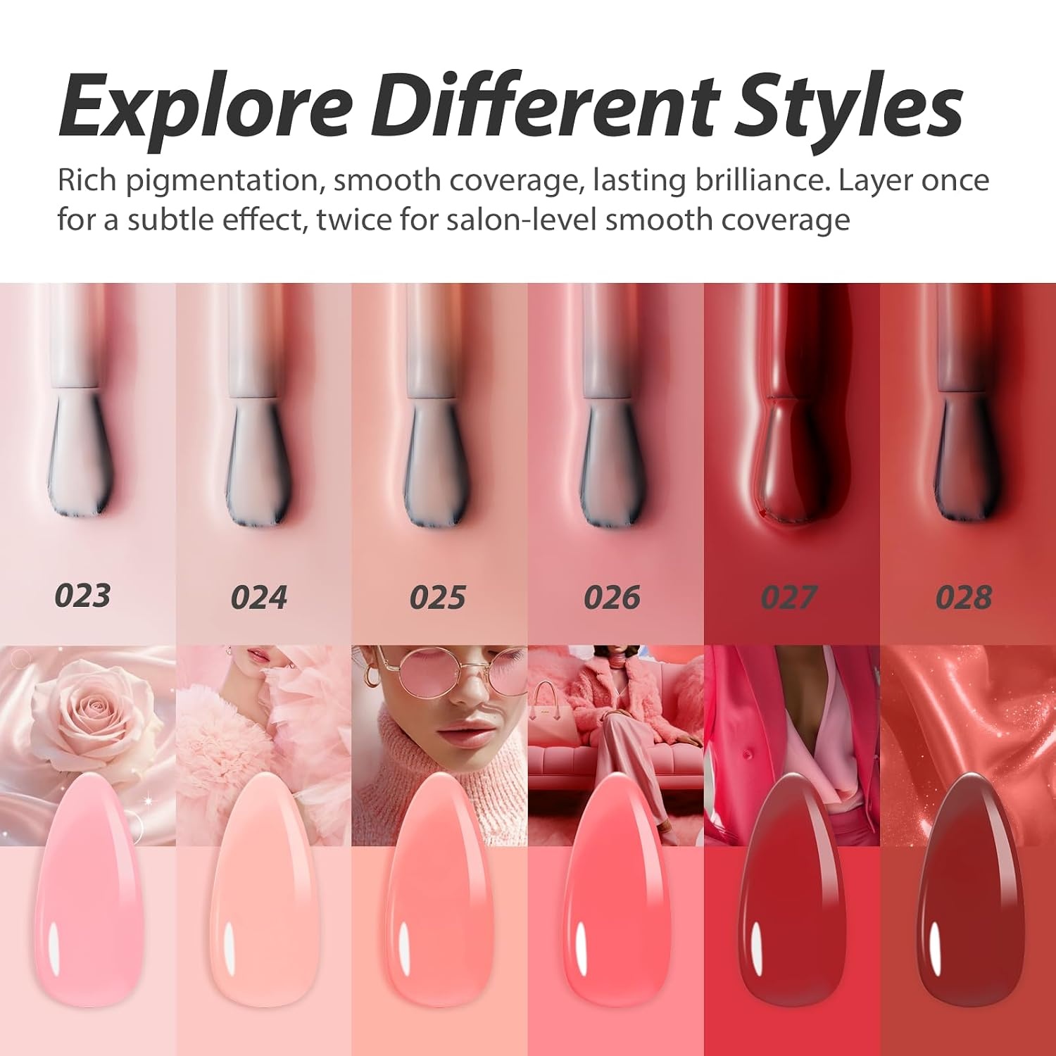 image:imageMakartt Pearl Gel Nail Polish Set 15ml One NDone 6 Colors Shimmer Mermaid Glitter UV Gel Polish Soak Off HighGloss SalonGrade Nail Art Manicure DIY Salon Home Nebula SpectrumWarm Rose