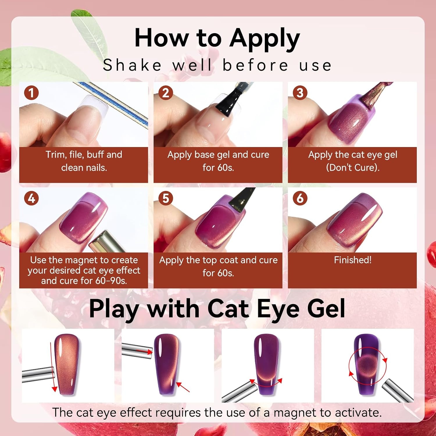 image:imageMakartt Pearl Gel Nail Polish Set 15ml One NDone 6 Colors Shimmer Mermaid Glitter UV Gel Polish Soak Off HighGloss SalonGrade Nail Art Manicure DIY Salon Home Nebula SpectrumPomegranate