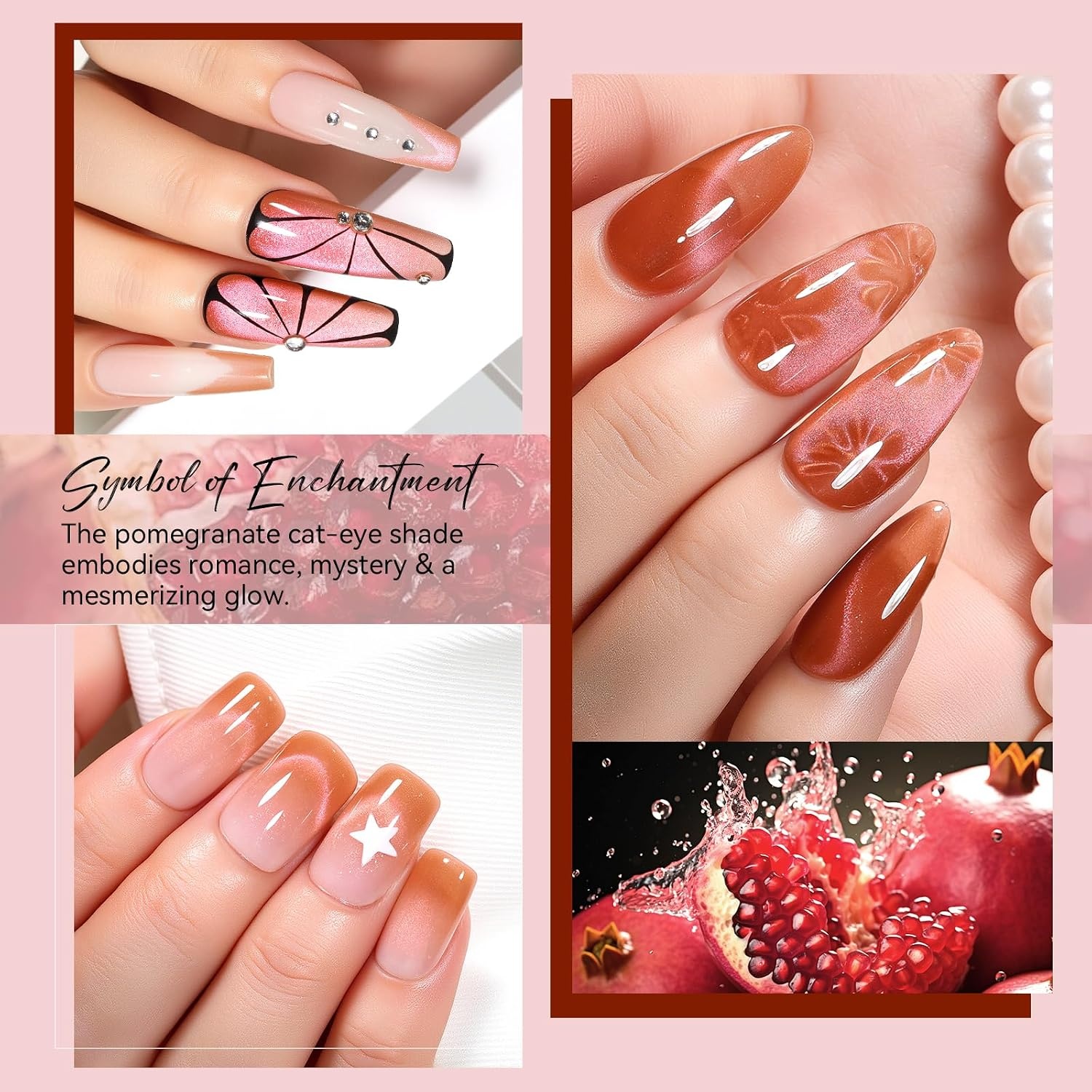 image:imageMakartt Pearl Gel Nail Polish Set 15ml One NDone 6 Colors Shimmer Mermaid Glitter UV Gel Polish Soak Off HighGloss SalonGrade Nail Art Manicure DIY Salon Home Nebula SpectrumPomegranate