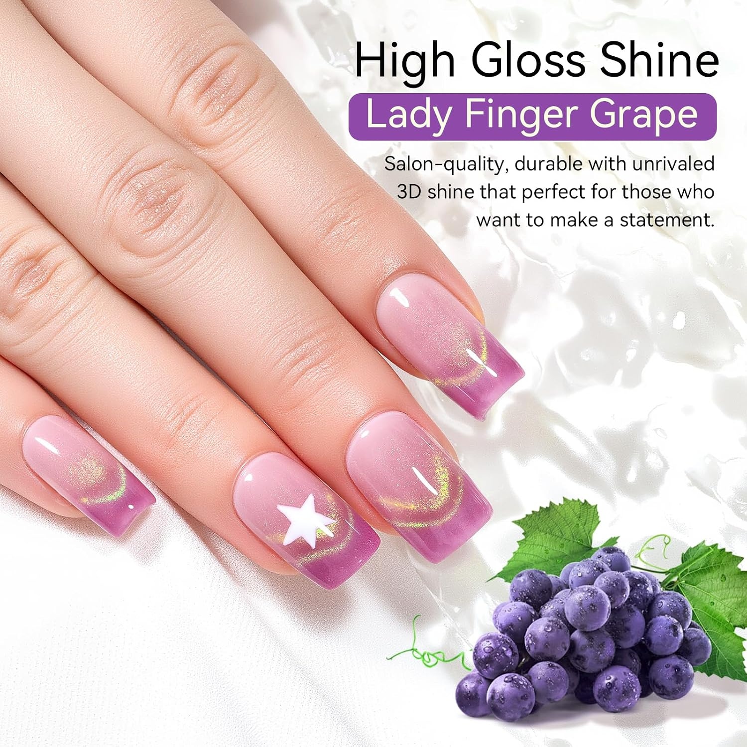 image:imageMakartt Pearl Gel Nail Polish Set 15ml One NDone 6 Colors Shimmer Mermaid Glitter UV Gel Polish Soak Off HighGloss SalonGrade Nail Art Manicure DIY Salon Home Nebula SpectrumLady Finger Grape