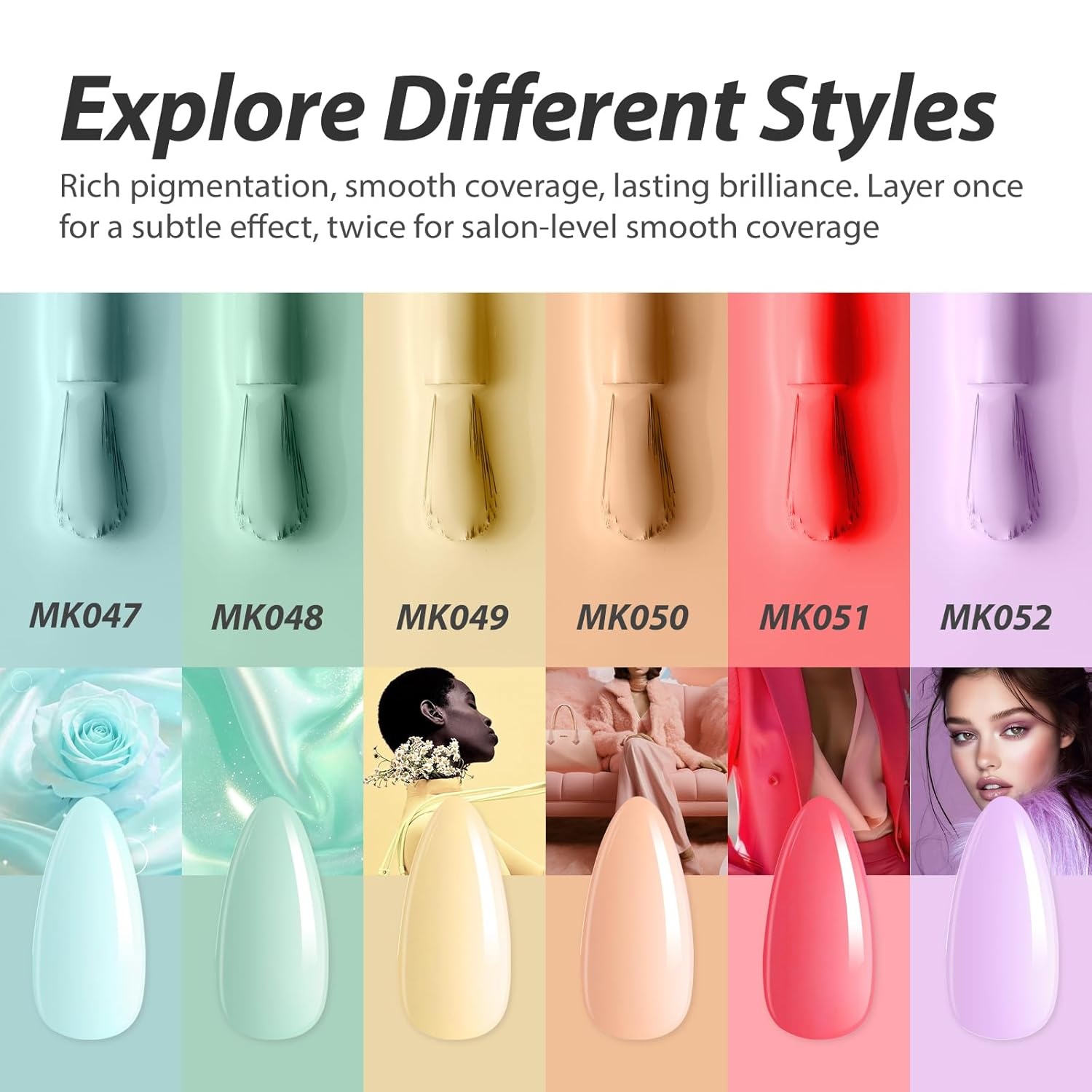 image:imageMakartt Pearl Gel Nail Polish Set 15ml One NDone 6 Colors Shimmer Mermaid Glitter UV Gel Polish Soak Off HighGloss SalonGrade Nail Art Manicure DIY Salon Home Nebula SpectrumBarcelona Brights