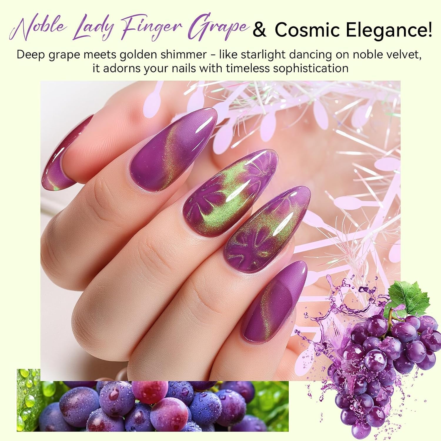 image:imageMakartt Pearl Gel Nail Polish Set 15ml One NDone 6 Colors Shimmer Mermaid Glitter UV Gel Polish Soak Off HighGloss SalonGrade Nail Art Manicure DIY Salon Home Nebula SpectrumLady Finger Grape