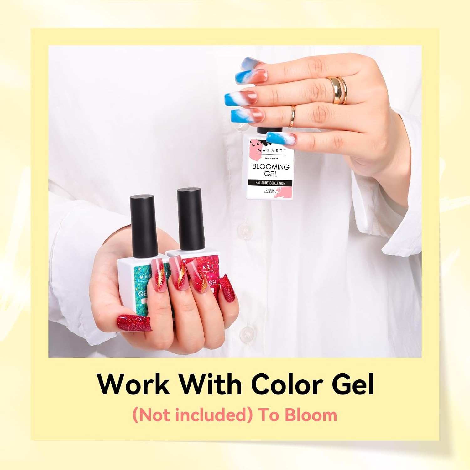 image:imageMakartt Rainbow Cat Eye Gel Nail Polish Glitter Universal 9D Holographic Sparkly Soak Off Gel UVLED Manicure with Magnet Stick for Nail Art Designs 10mlA1Blooming Gel Polish