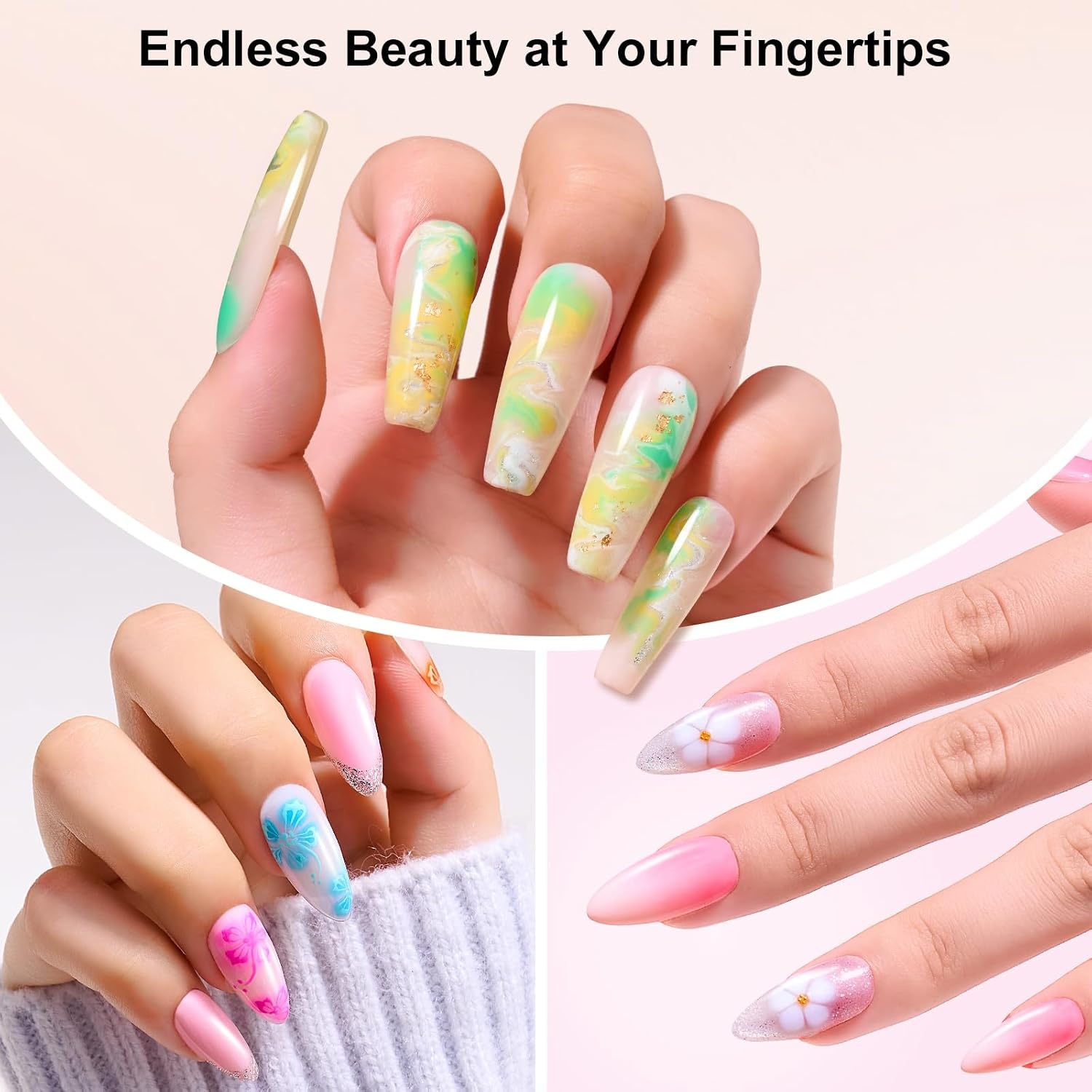 image:imageMakartt Rainbow Cat Eye Gel Nail Polish Glitter Universal 9D Holographic Sparkly Soak Off Gel UVLED Manicure with Magnet Stick for Nail Art Designs 10mlClear Blooming Gel with Brushes