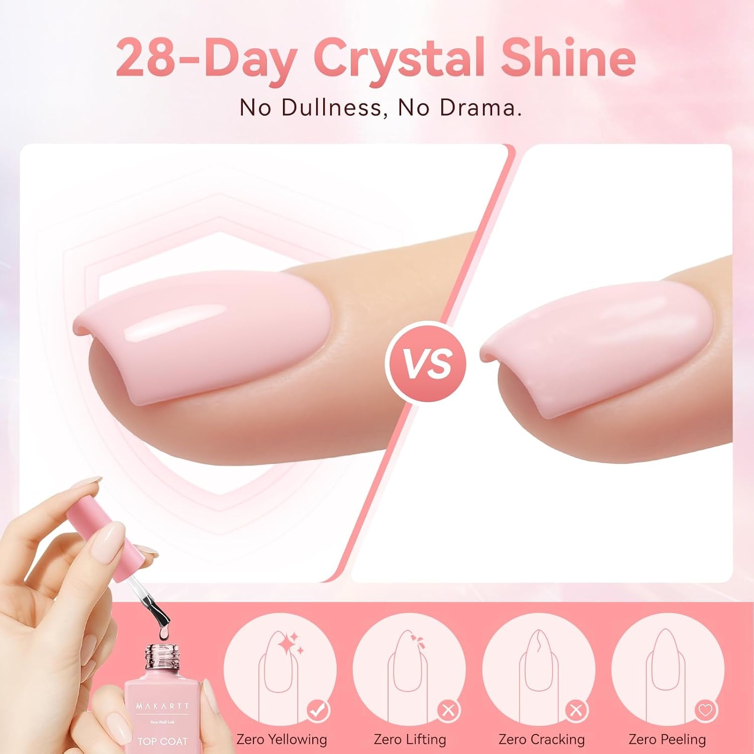 image:imageMakartt Rubber Base Gel Polish Natural Nude Fall Winter 8ML Soak Off UV LED Foundation Gel for Salon DIY Nail Art Designs HomeSunKissed SandsClear Gel Top Coat 2pcs 8ml