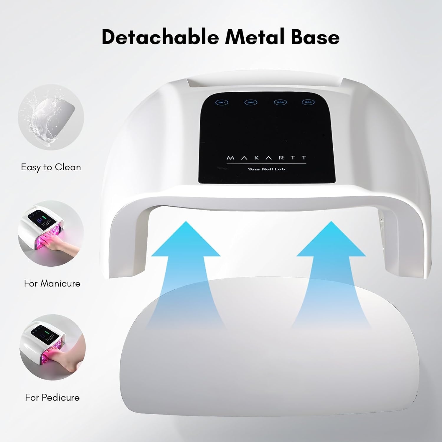 image:imageMakartt UV LED Nail Lamp Fast Curing UV Light with Handle Nail Dryer with 42 Beads 4 Timers Cordless Rechargeable Design LCD Touchscreen amp Smart SensorGradient Pink35W UV Nail LampWhite