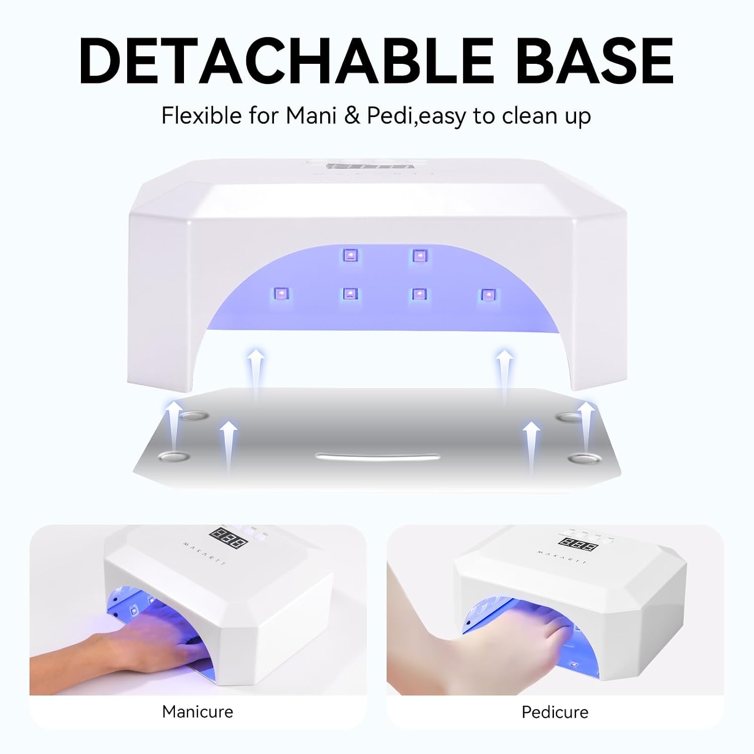 image:imageMakartt UV LED Nail Lamp Fast Curing UV Light with Handle Nail Dryer with 42 Beads 4 Timers Cordless Rechargeable Design LCD Touchscreen amp Smart SensorGradient PinkNAIL DRYER