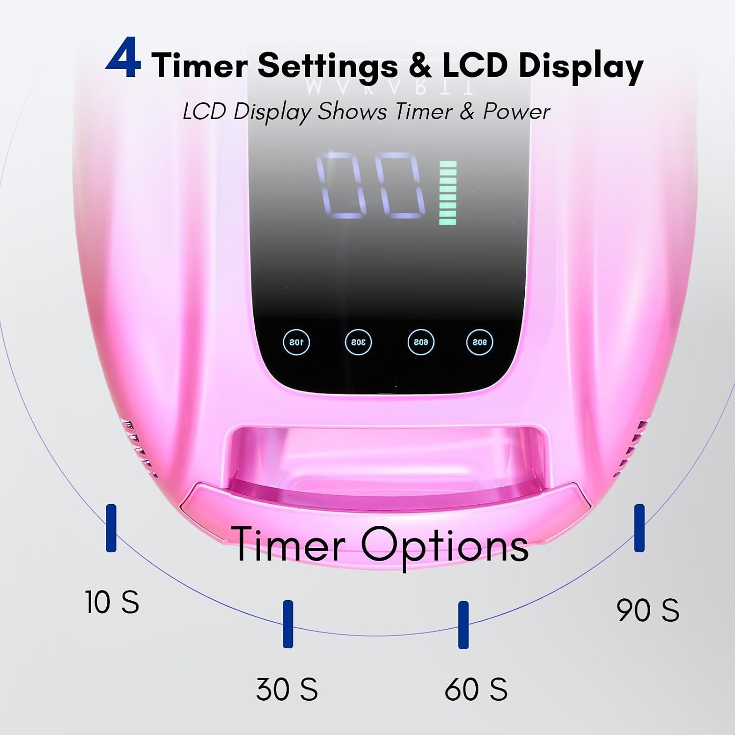 image:imageMakartt UV LED Nail Lamp Fast Curing UV Light with Handle Nail Dryer with 42 Beads 4 Timers Cordless Rechargeable Design LCD Touchscreen amp Smart SensorGradient Pink35W UV Nail LampGradient Pink