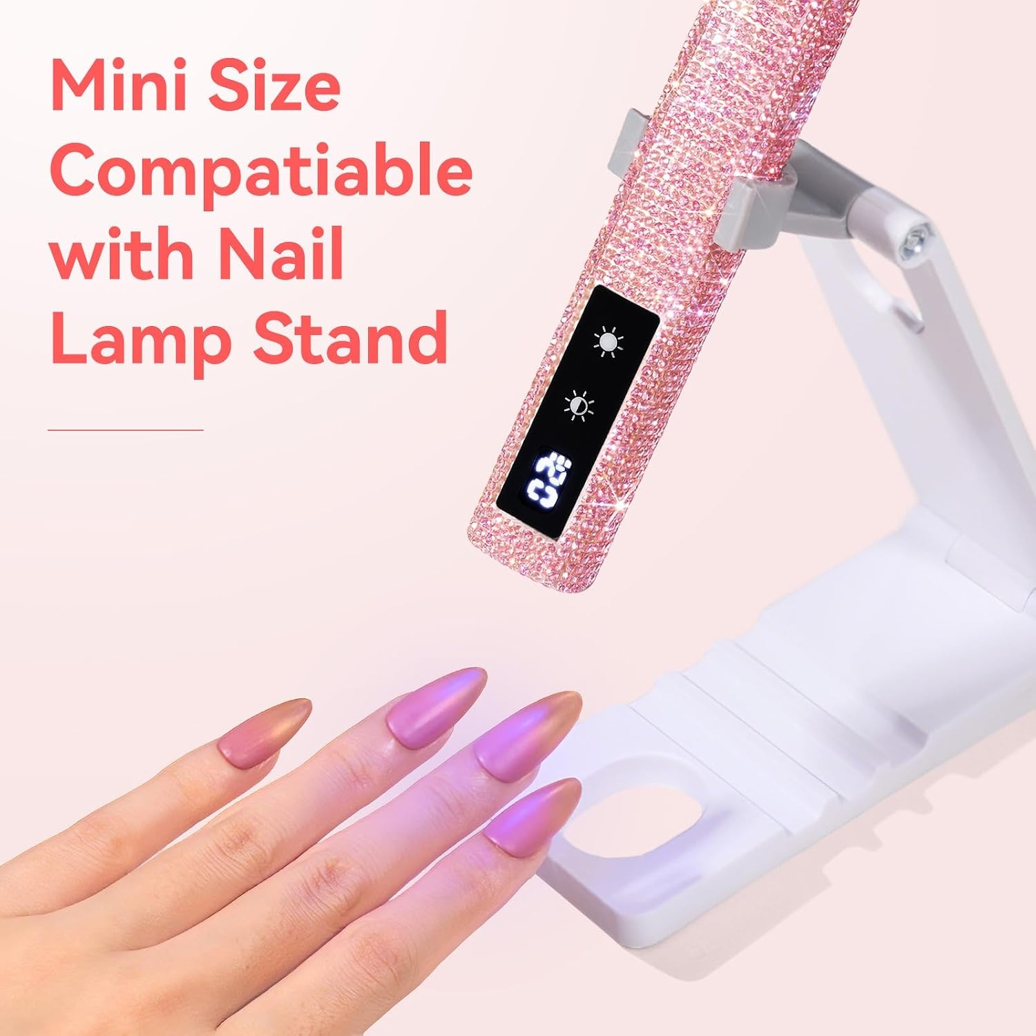 image:imageMakartt UV Nail Lamp Handheld Flash Cure Lamp with Painless Mode Rechargeable Portable Nail Light 800mAh with LCD Display amp 3 Timers for Home amp SalonWhiteA4Diamond