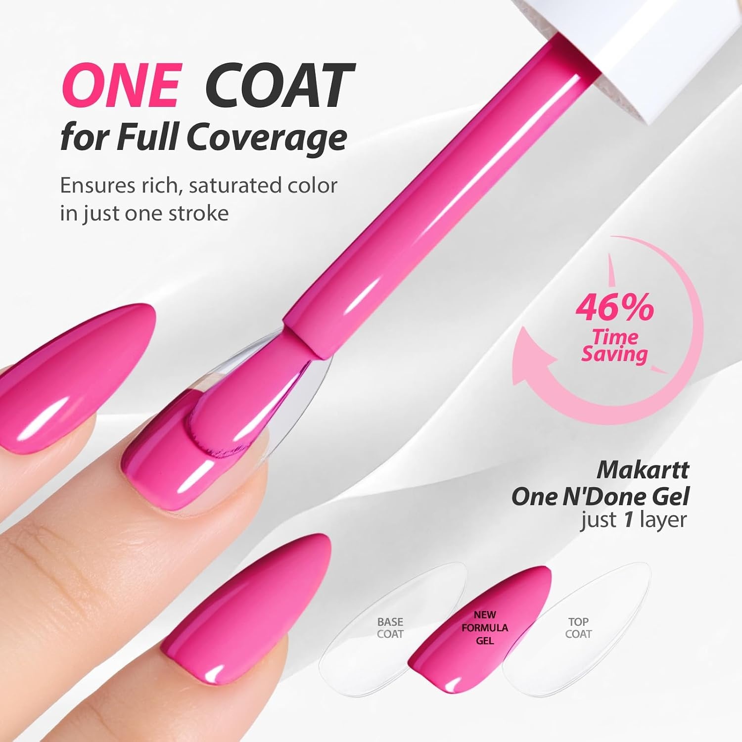 image:imageMakartt UltraPigmented Gel Nail Polish Nude 15ml Nude Gel Polish OneCoat Soak Off HighGloss Ceramic Shine SalonGrade UV Nail Gel Art Manicure DIY Salon Home Stay NeutralPop Crush