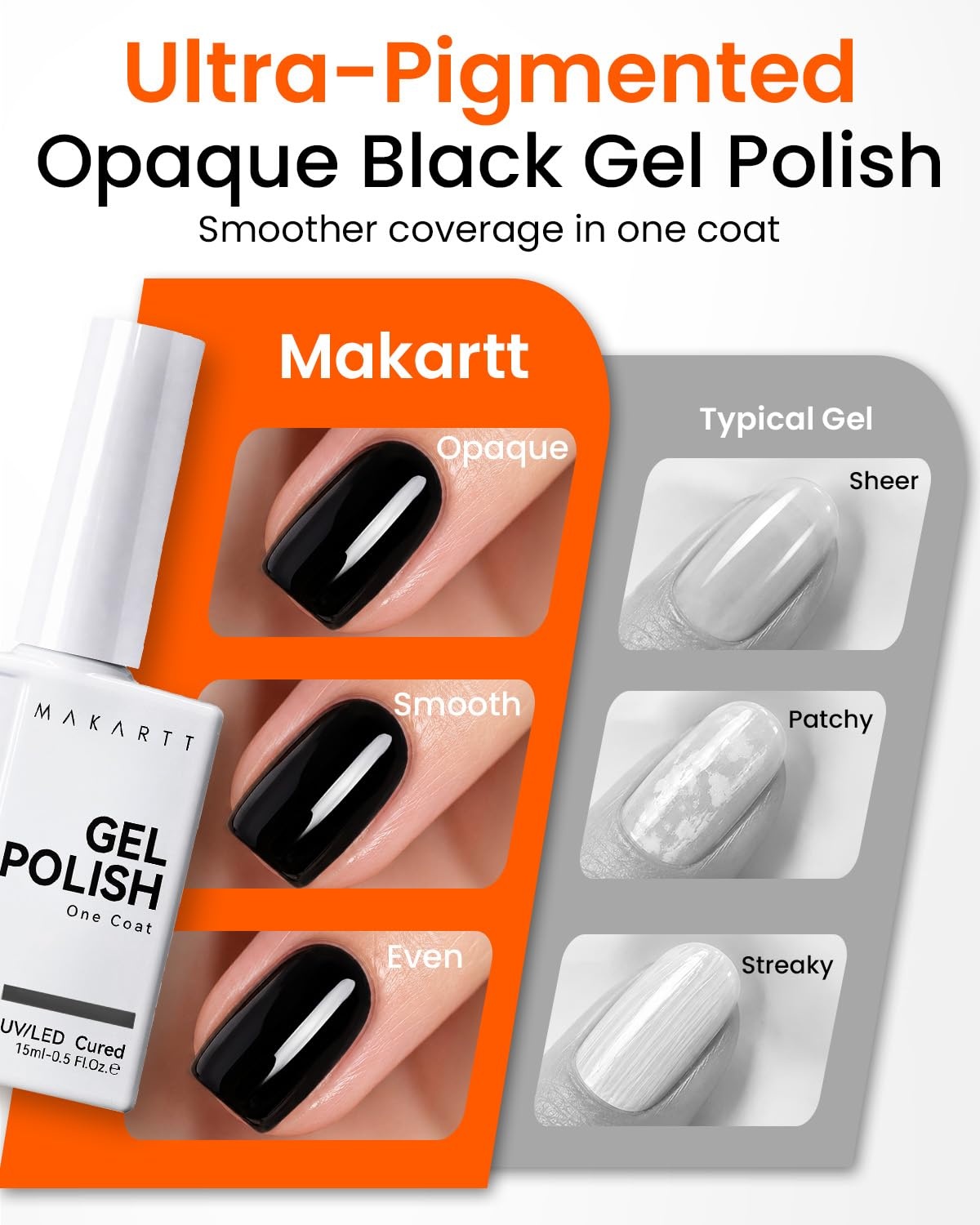 image:imageMakartt UltraPigmented Gel Nail Polish Nude 15ml Nude Gel Polish OneCoat Soak Off HighGloss Ceramic Shine SalonGrade UV Nail Gel Art Manicure DIY Salon Home Stay NeutralNight Script