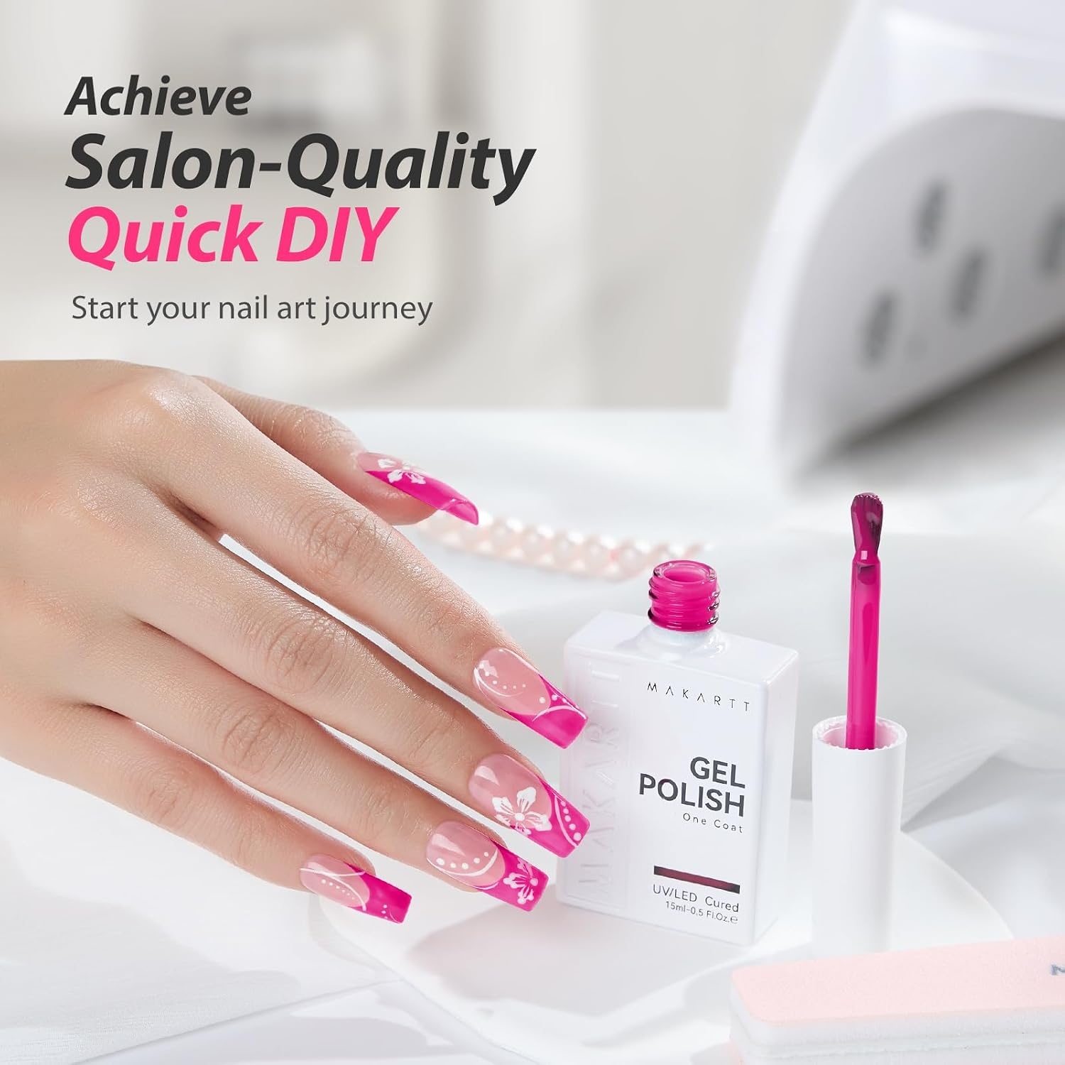 image:imageMakartt UltraPigmented Gel Nail Polish Nude 15ml Nude Gel Polish OneCoat Soak Off HighGloss Ceramic Shine SalonGrade UV Nail Gel Art Manicure DIY Salon Home Stay NeutralPop Crush